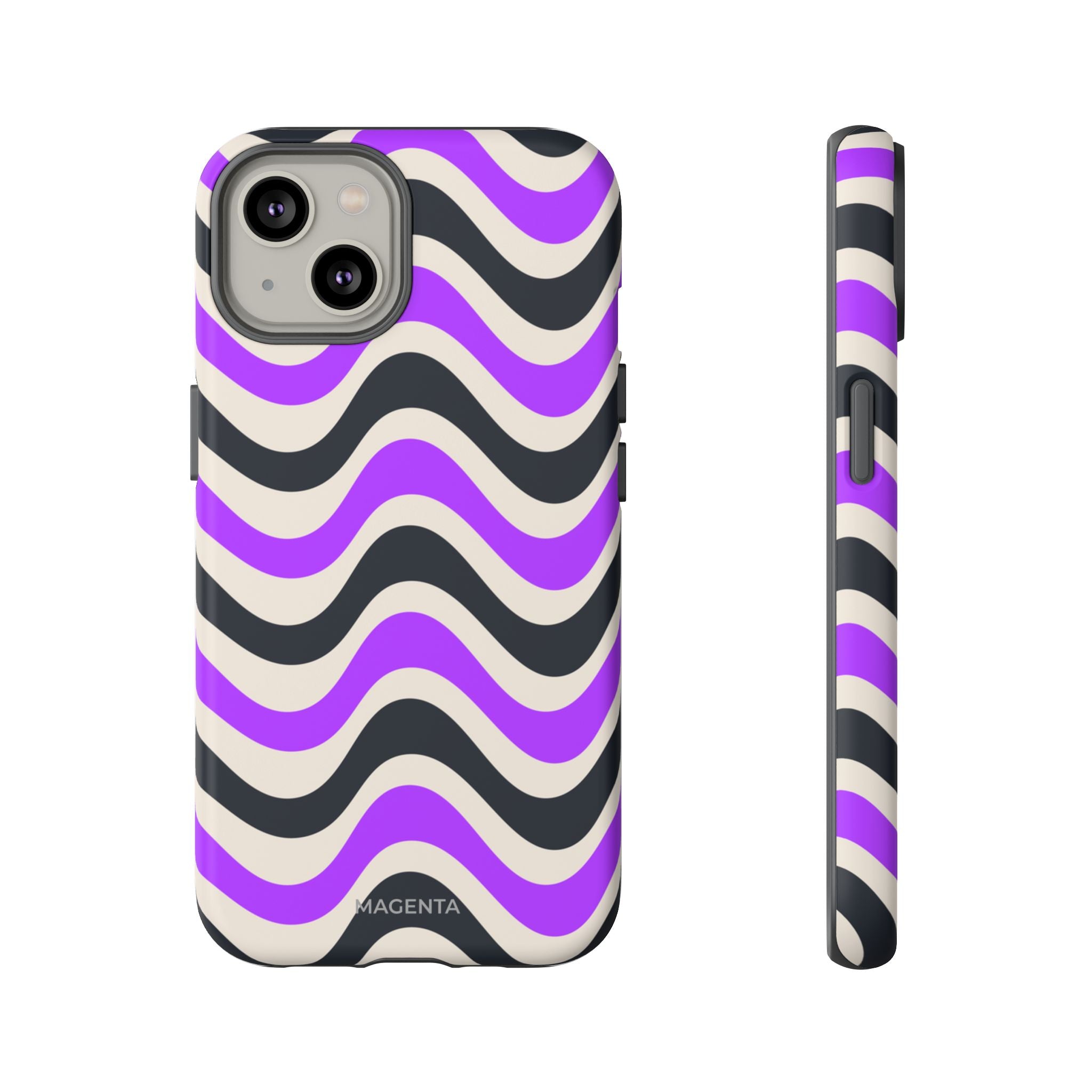 Purple Black Waves Tough Case