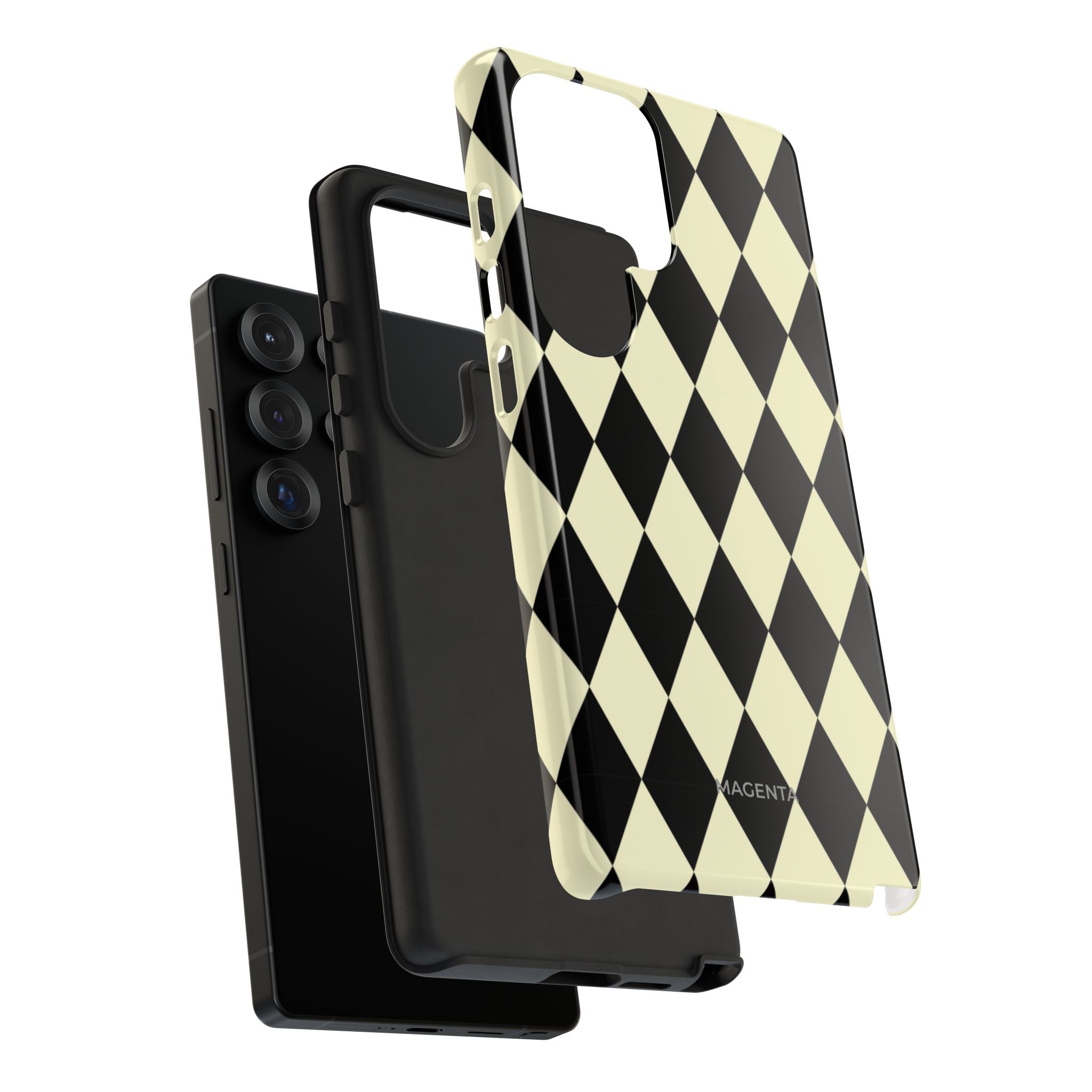 Black & Cream Geometric Tough Case