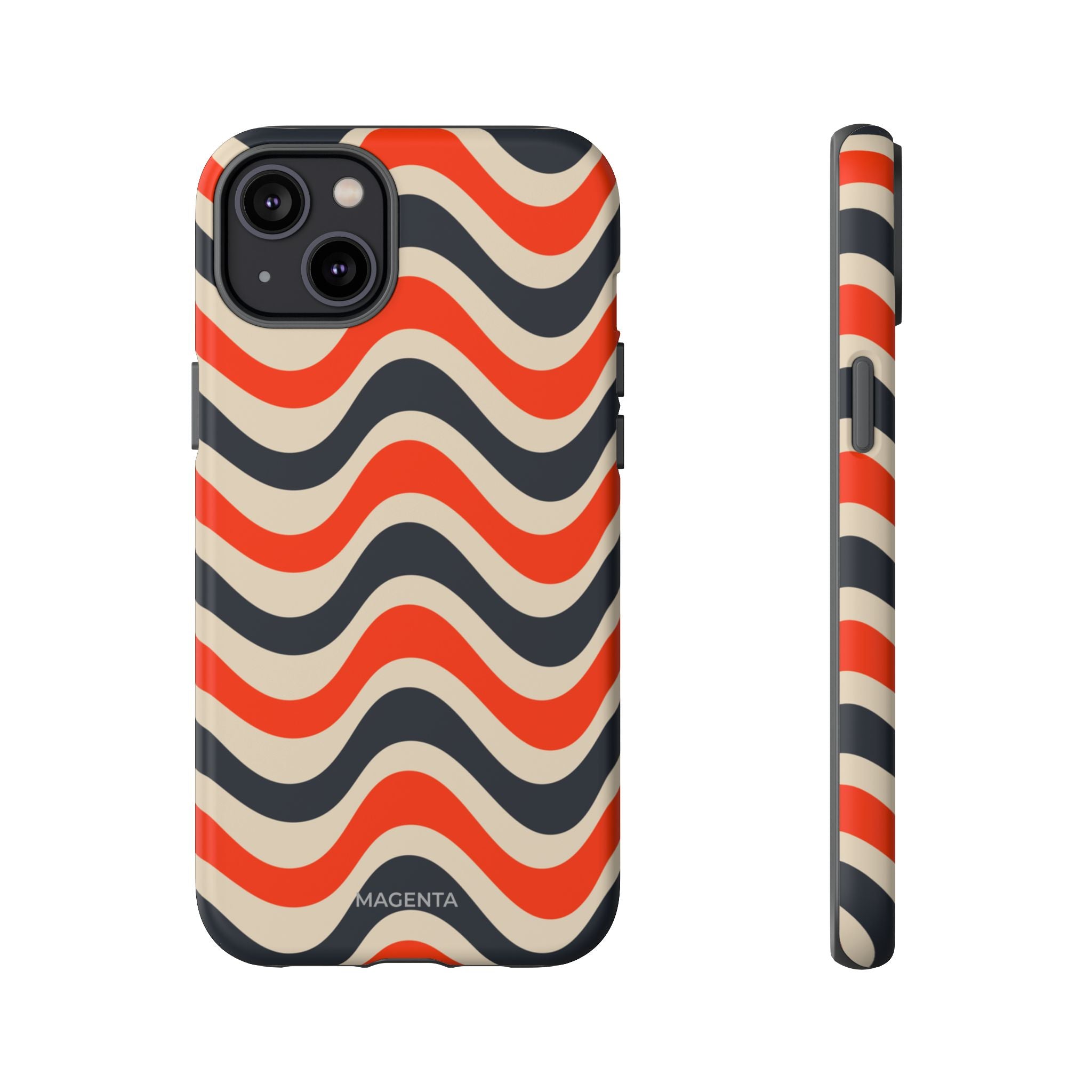 Black & Red Waves Tough Case