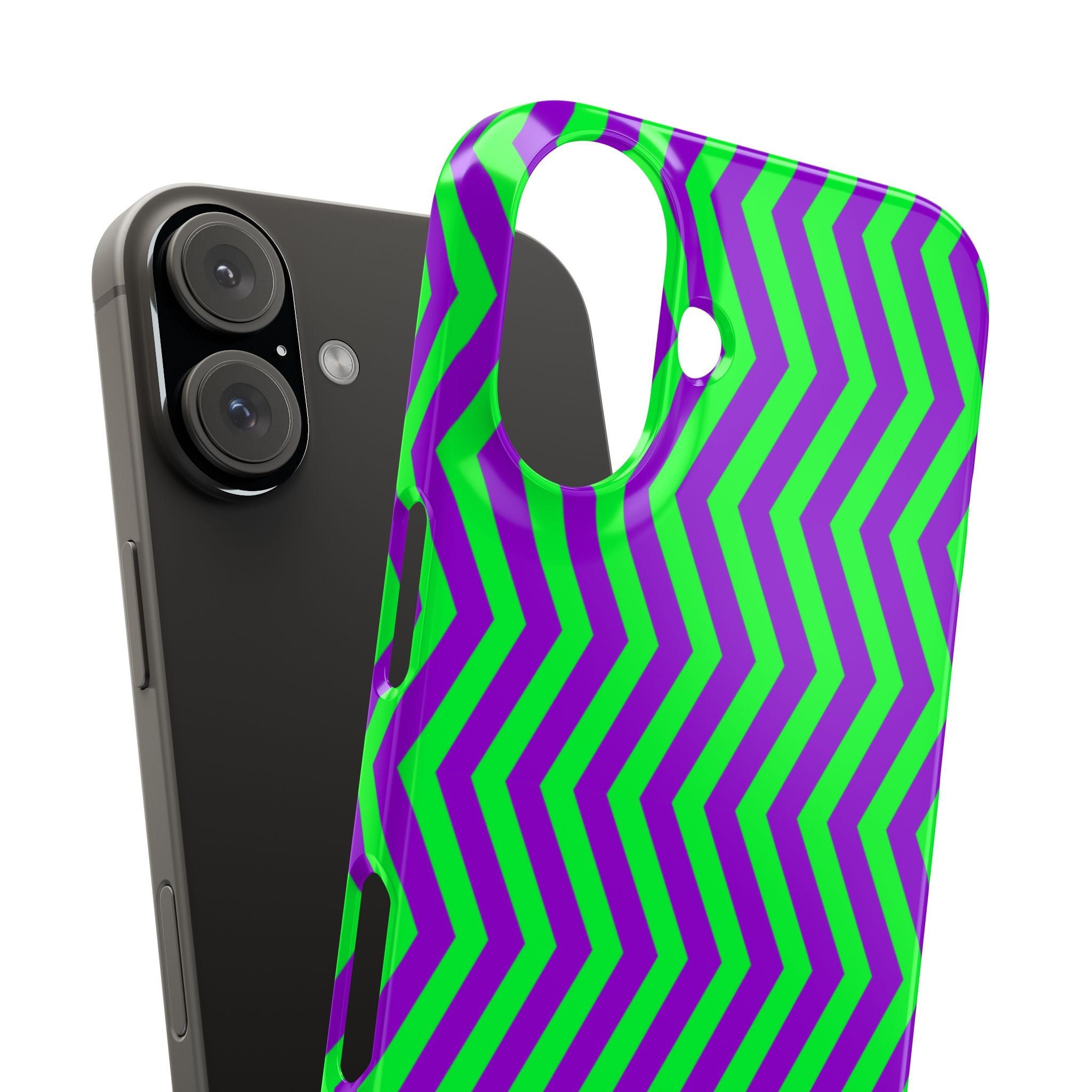 Green Purple Chevron Snap Case