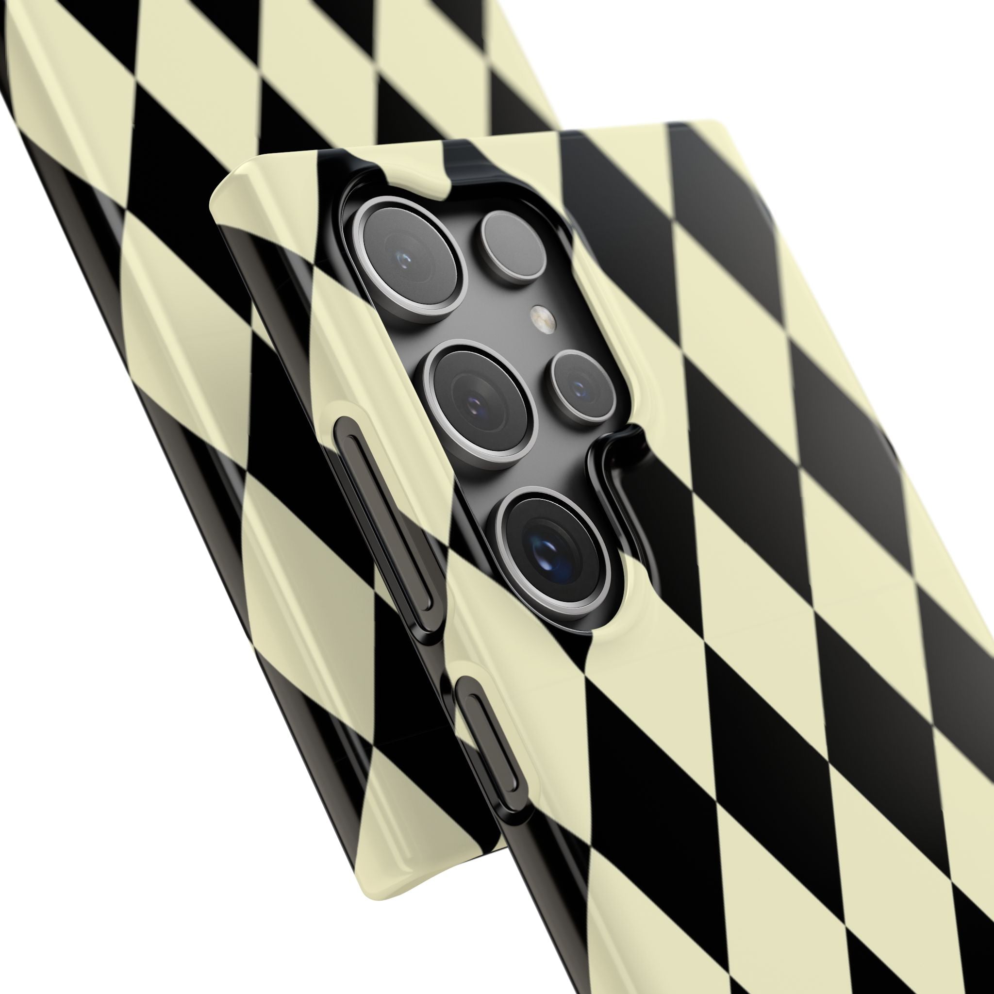 Black & Cream Geometric Snap Case