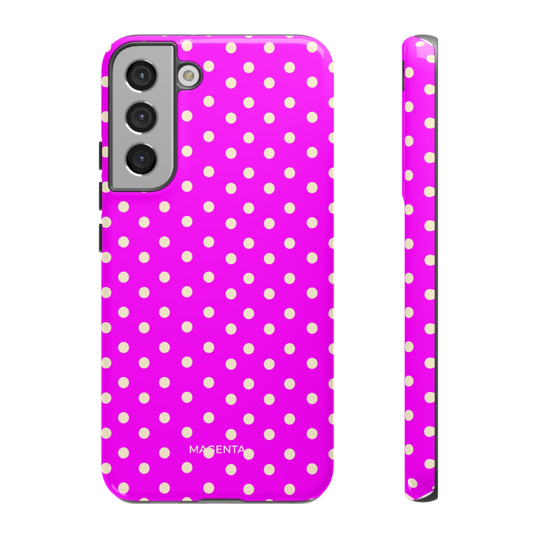 Cream On Magenta Polka Dot Tough Case
