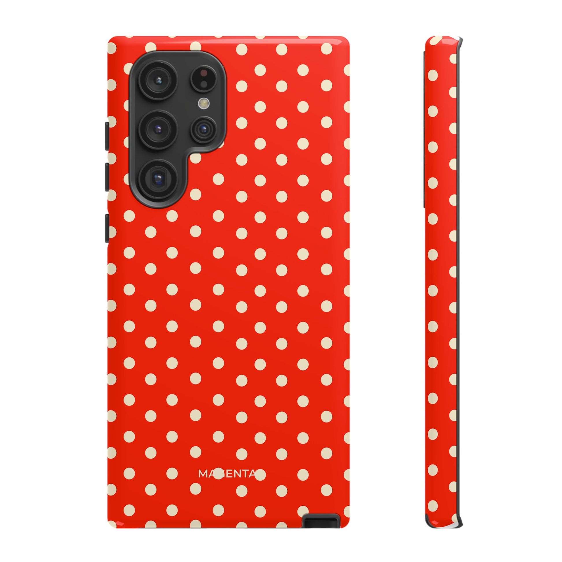 Cream On Scarlet Polka Dot Tough Case