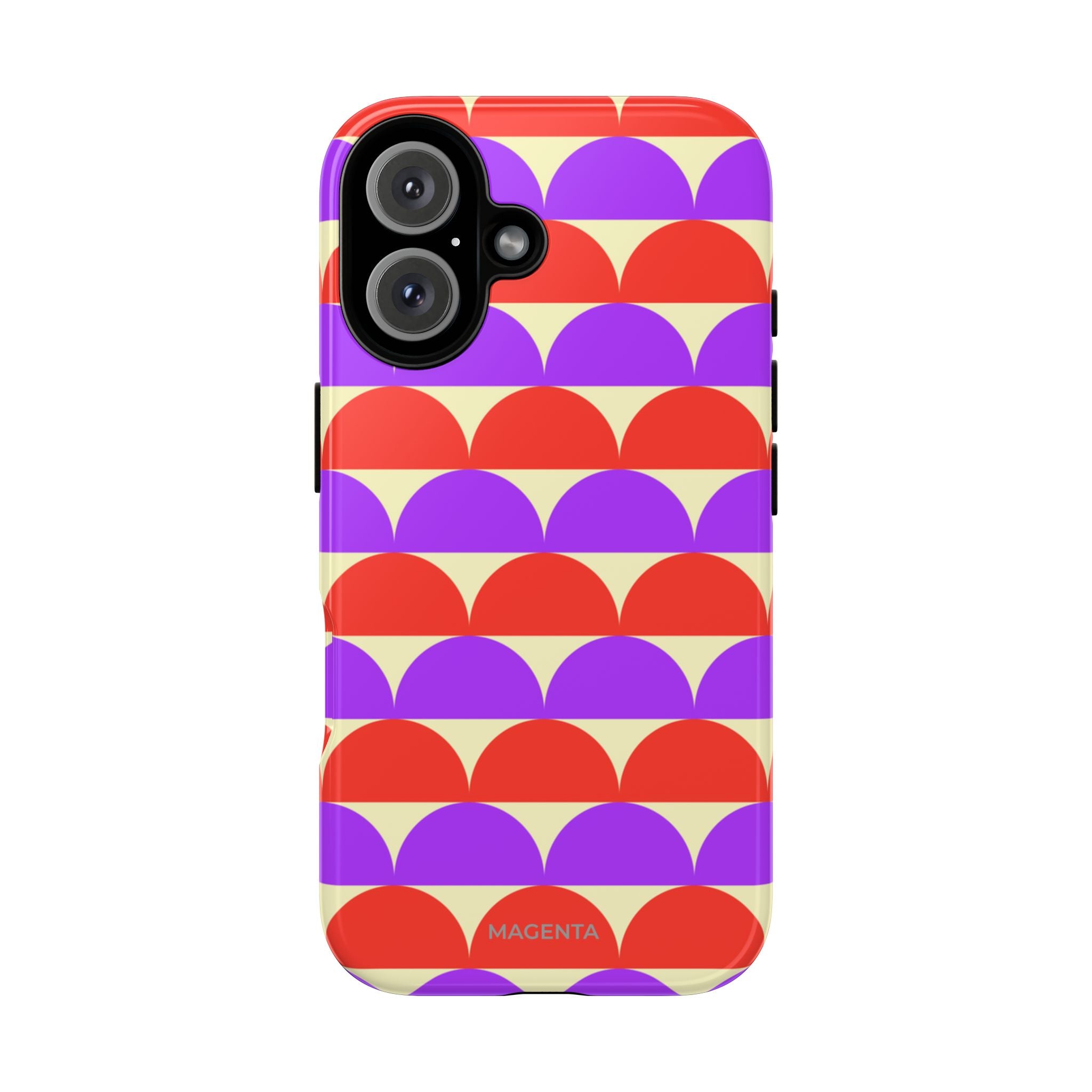Half-Circles Purple-Red on Cream Tough Case