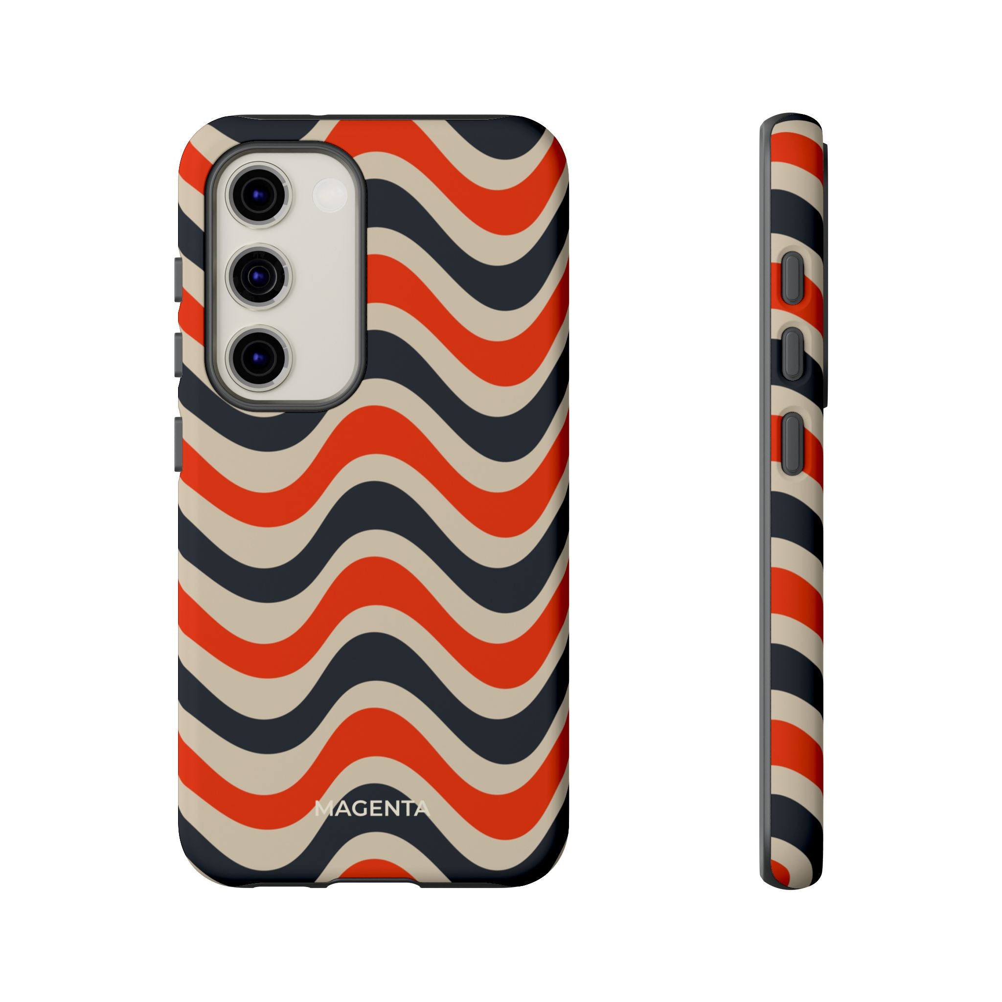 Black & Red Waves Tough Case