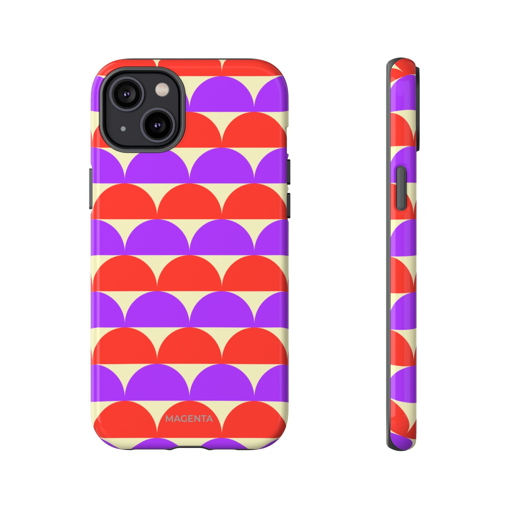Half-Circles Purple-Red on Cream Tough Case
