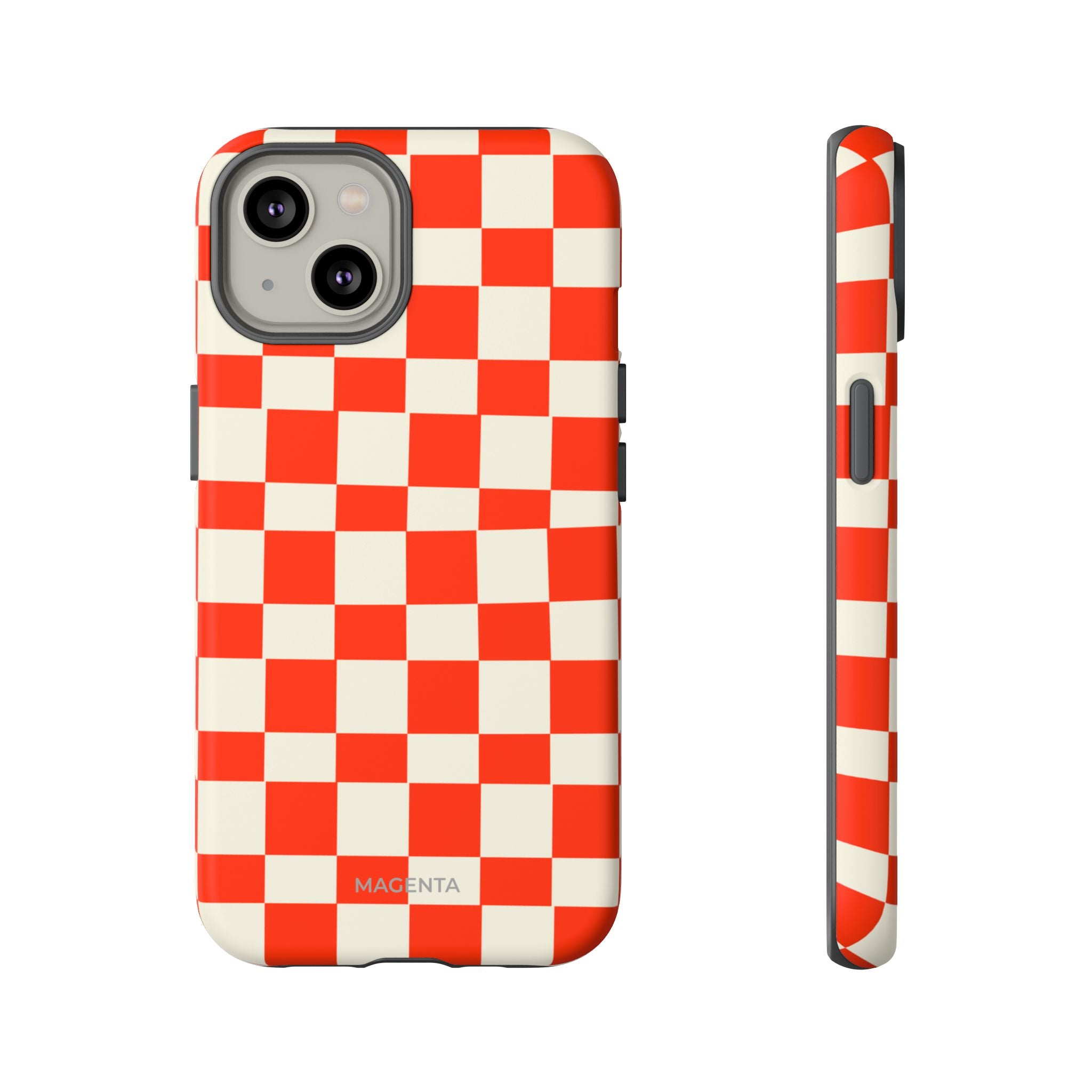 Red & Off White Check Tough Case