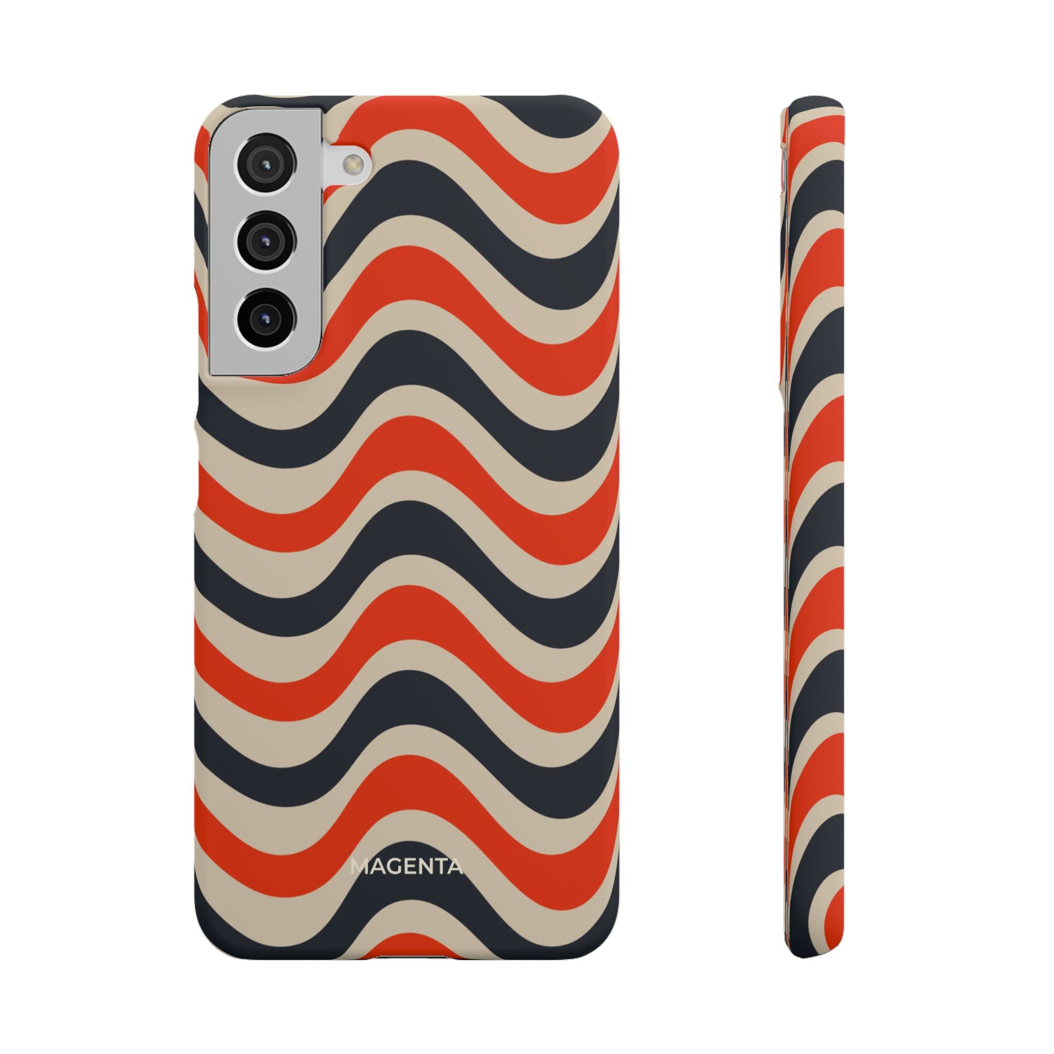 Black & Red Waves Snap Case