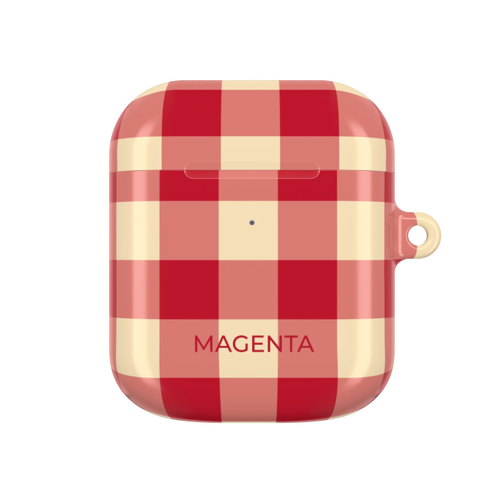 Red & Off White Plaid AirPods Case
