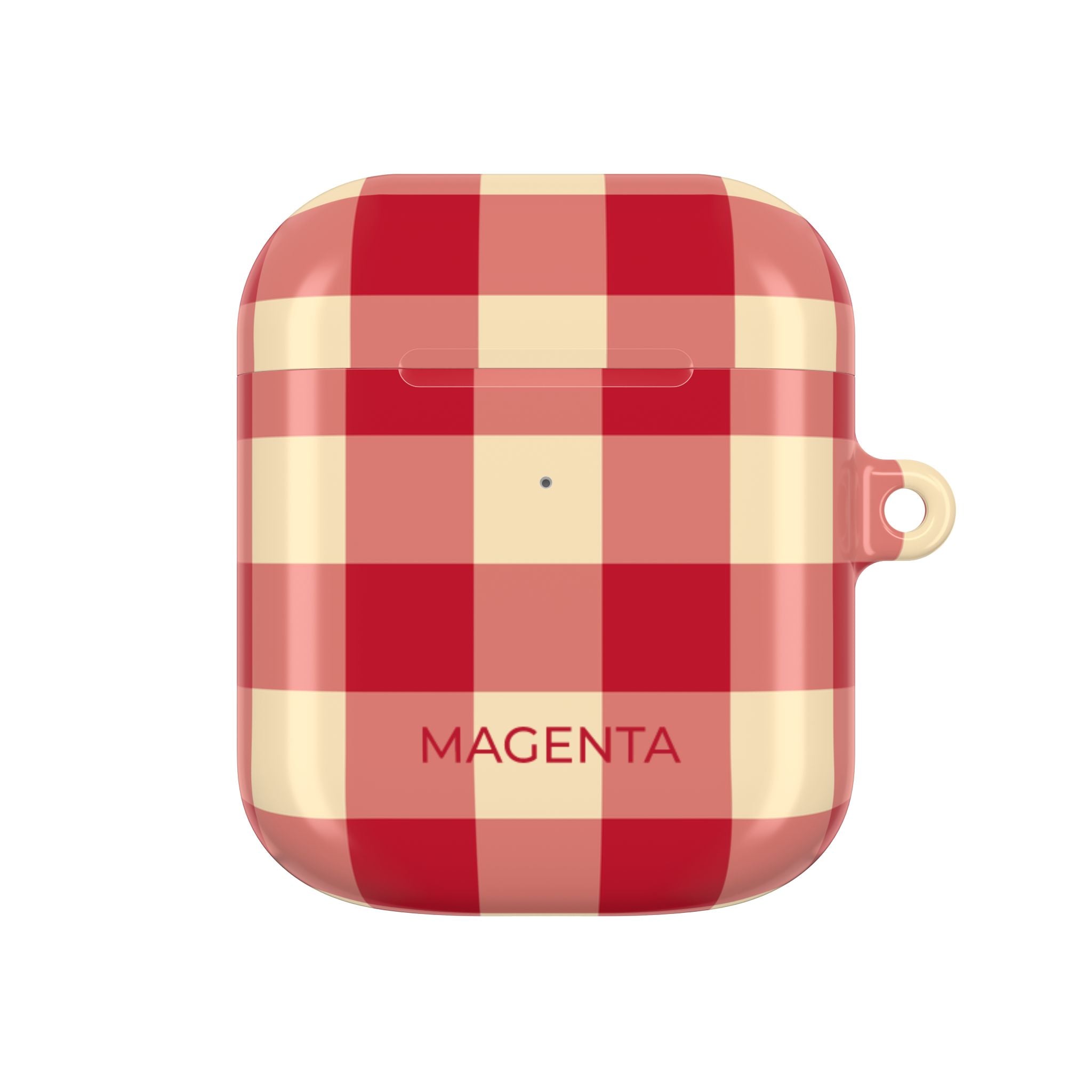 Red & Off White Plaid AirPods Case