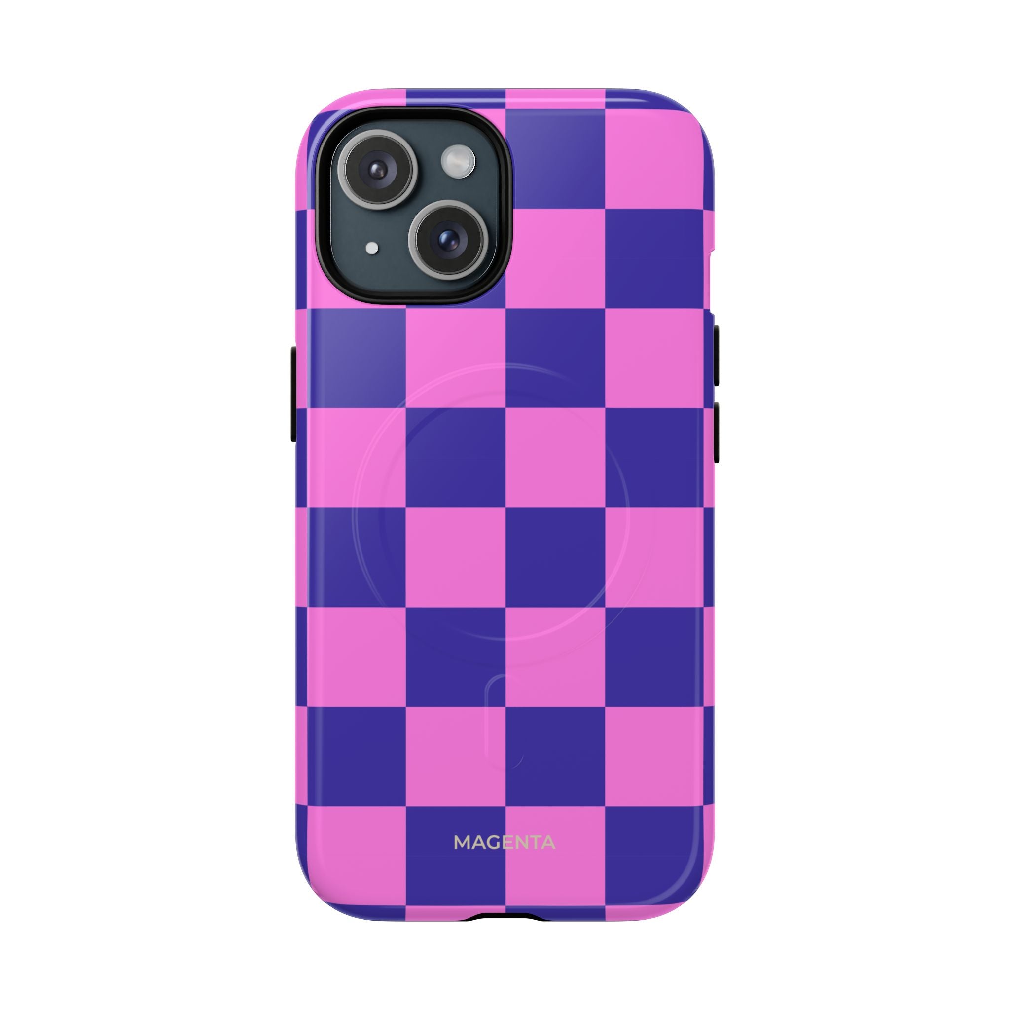 Pink & Blue Checkmate Tough Mag Case