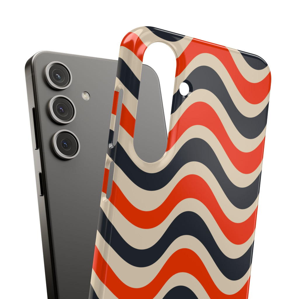 Black & Red Waves Snap Case