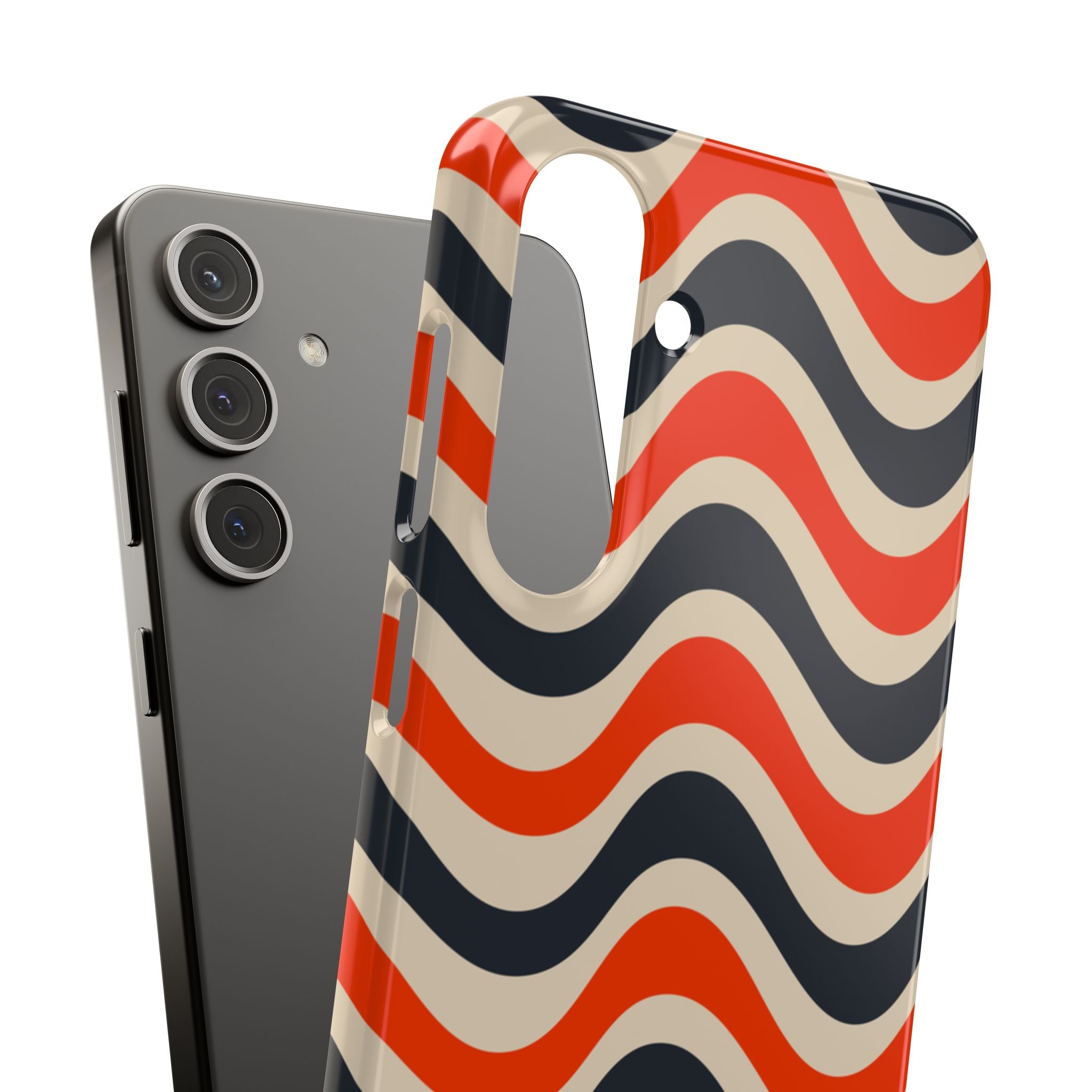 Black & Red Waves Snap Case