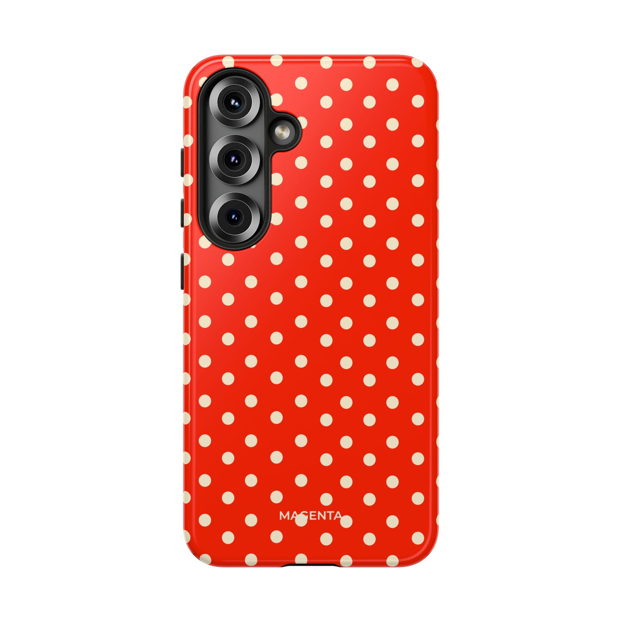 Cream On Scarlet Polka Dot Tough Case