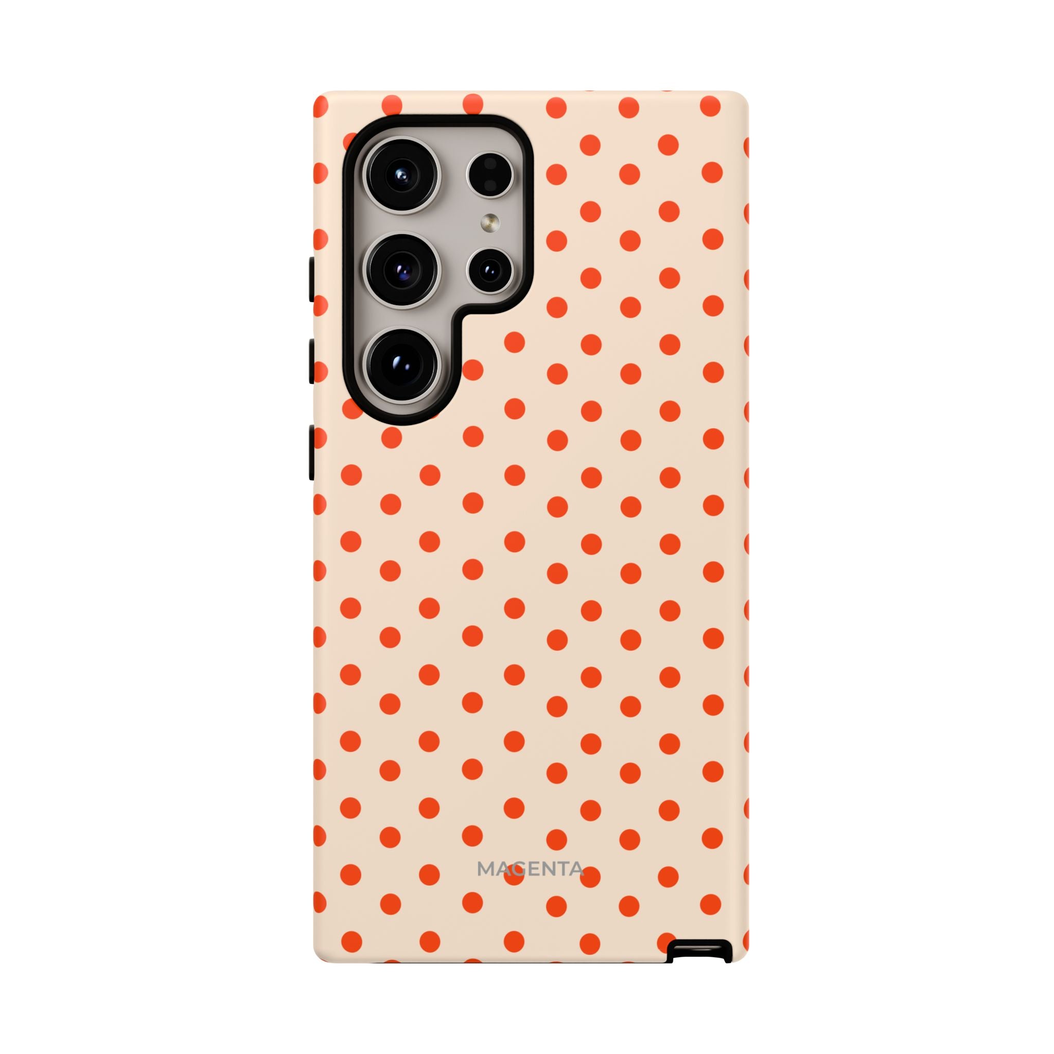 Orange Red On Cream Polka Dot Tough Case