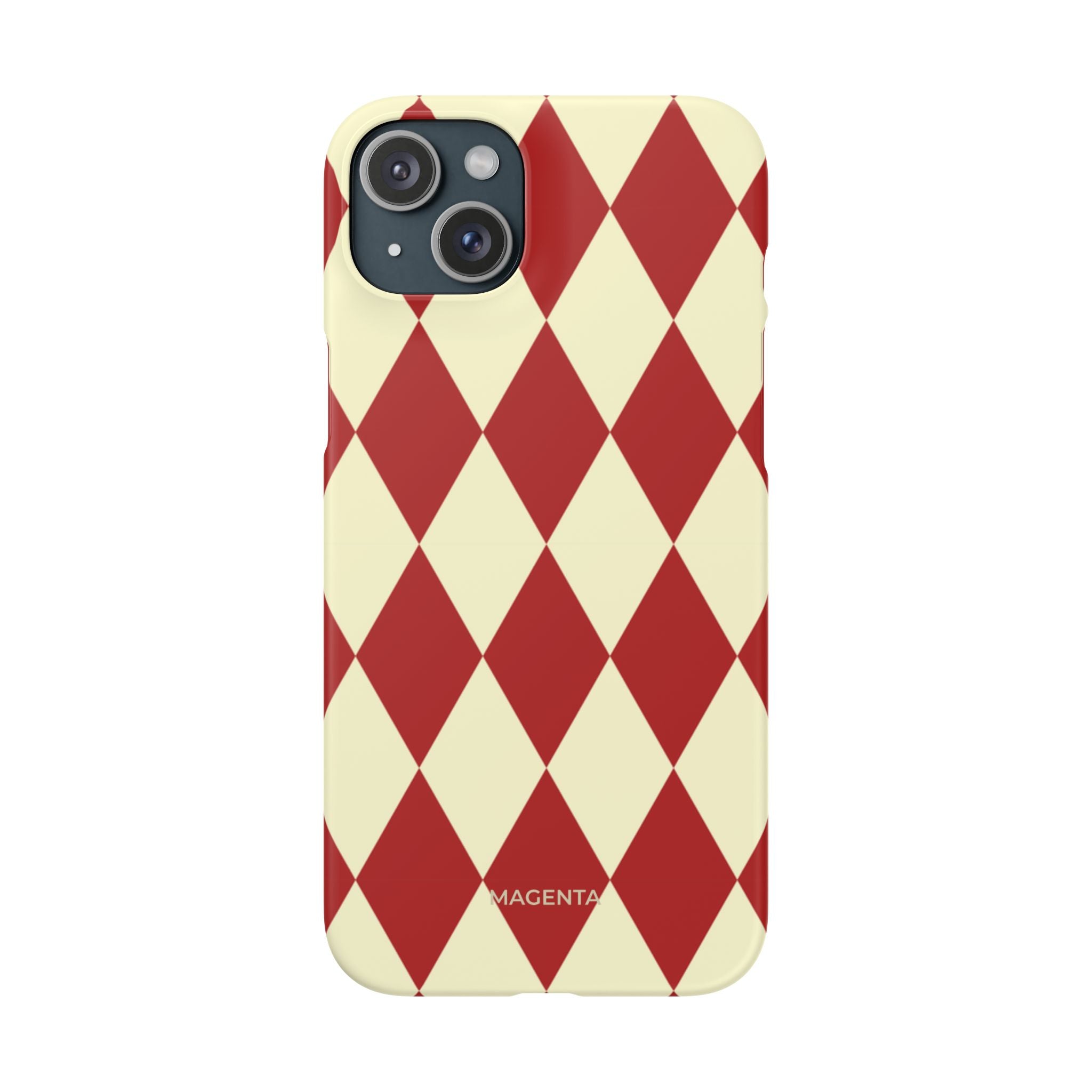 Maroon & Cream Geometric Snap Case