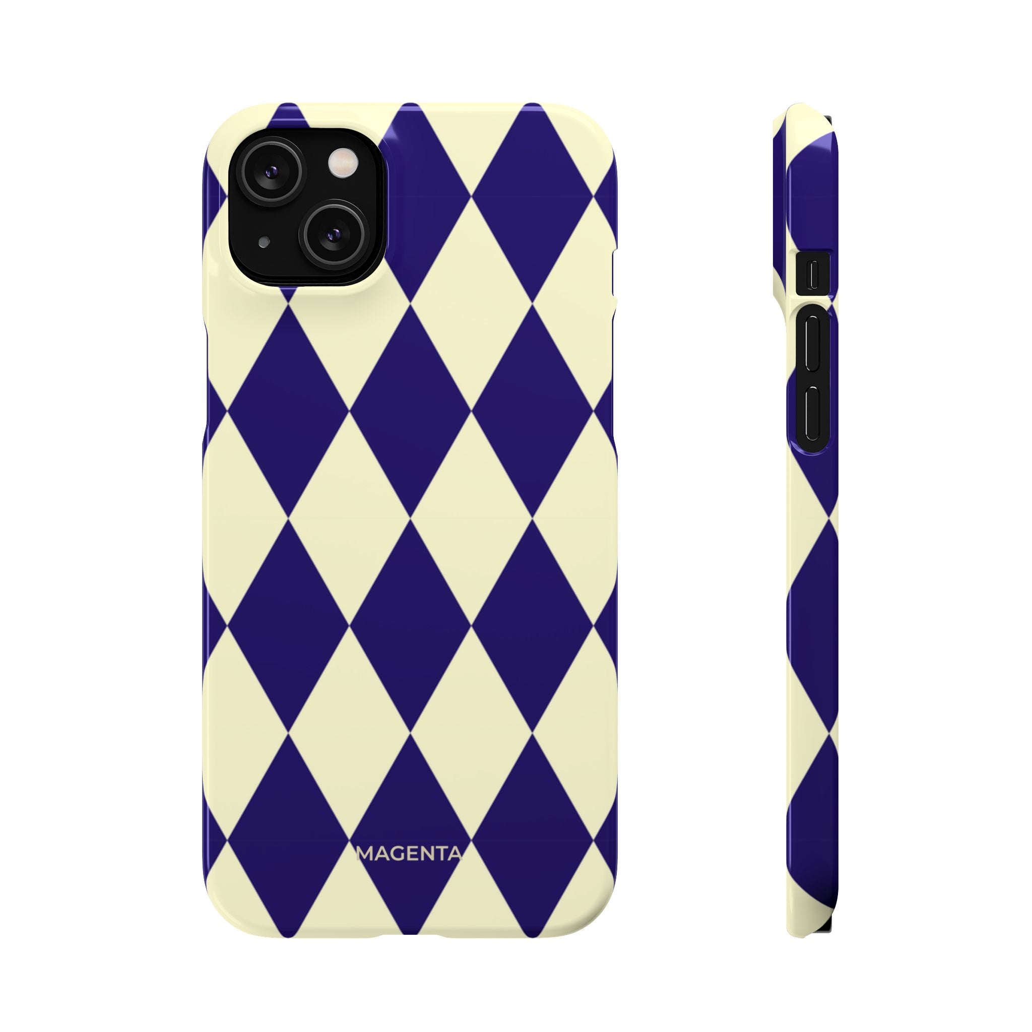Navy & Cream Geometric Snap Case