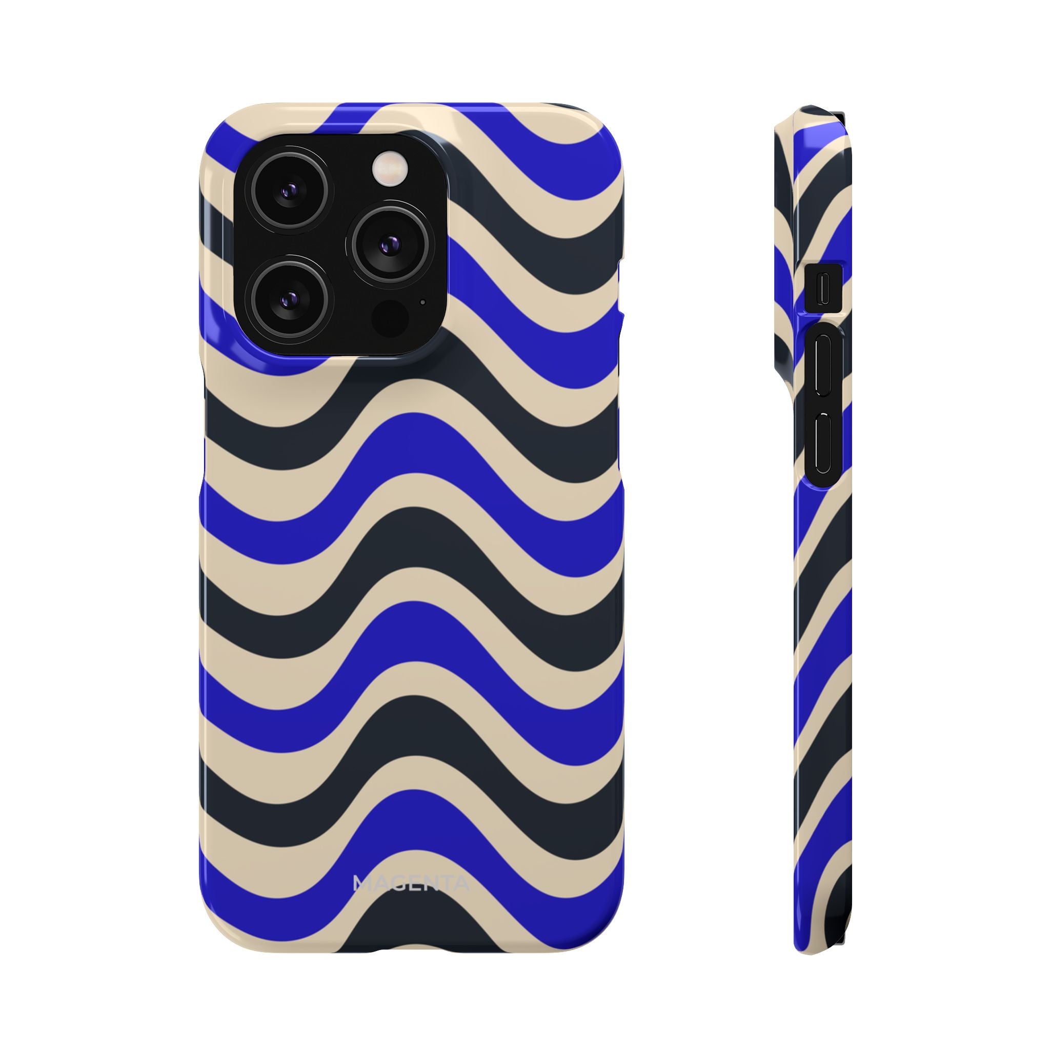 Black & Blue Waves Snap Case