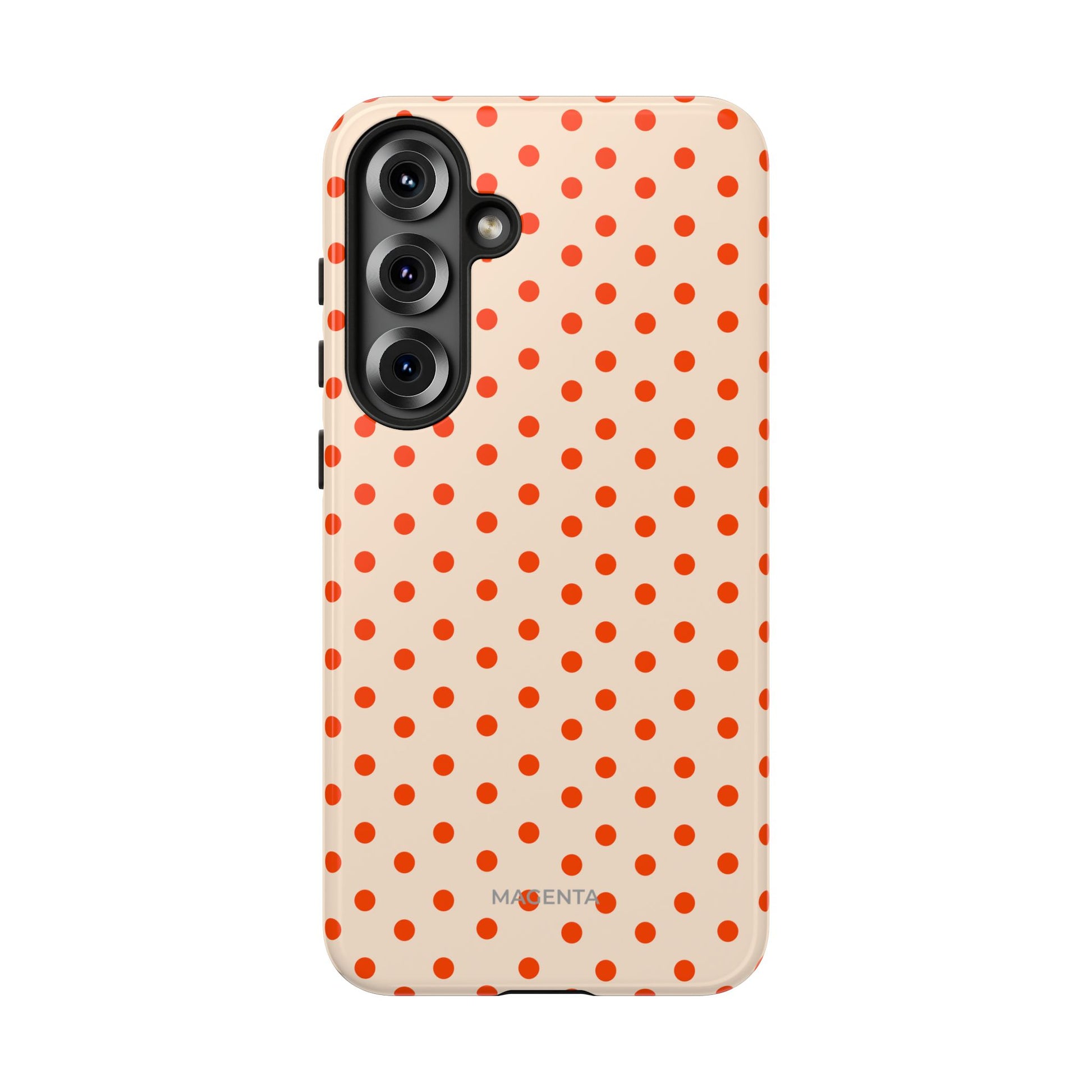 Orange Red On Cream Polka Dot Tough Case