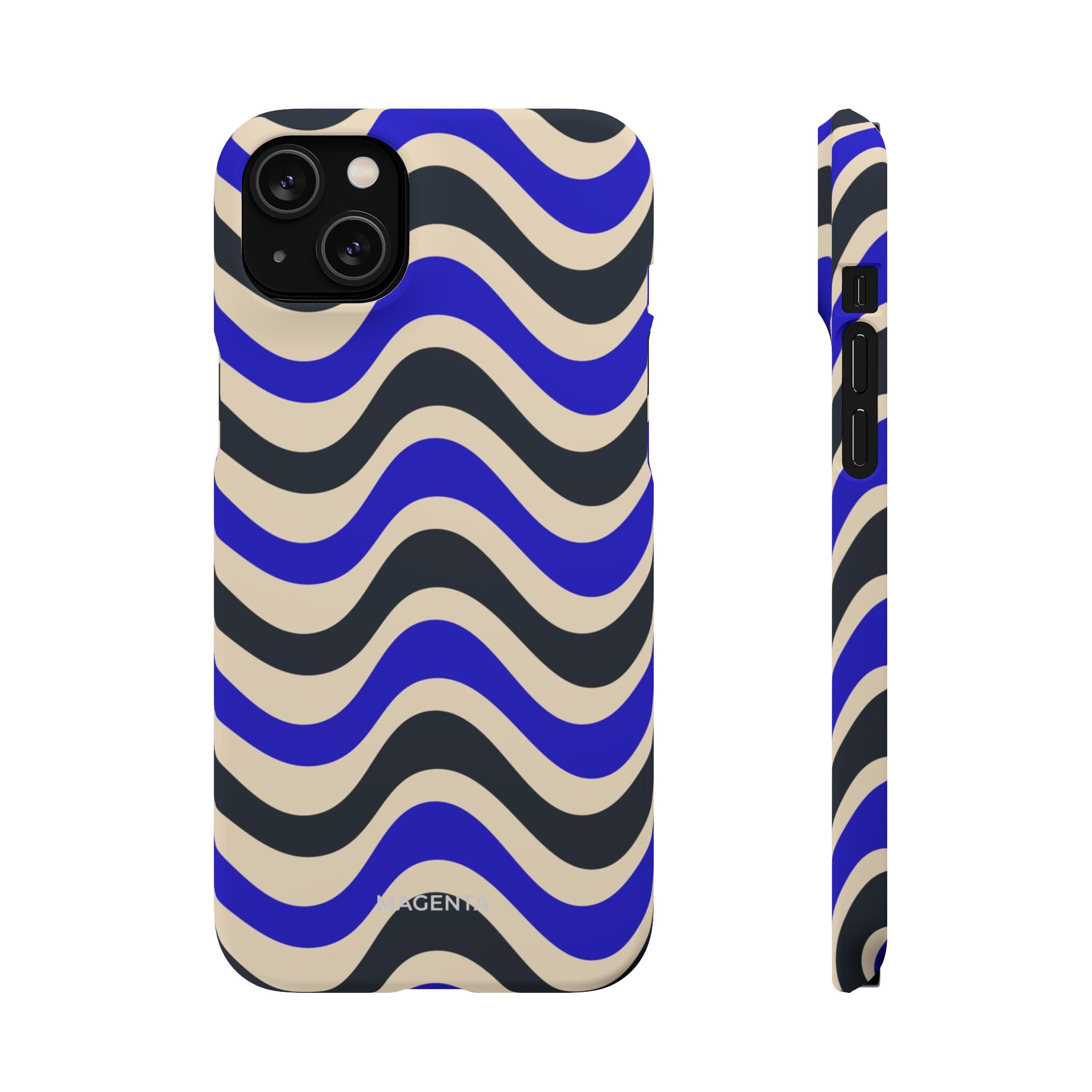 Black & Blue Waves Snap Case