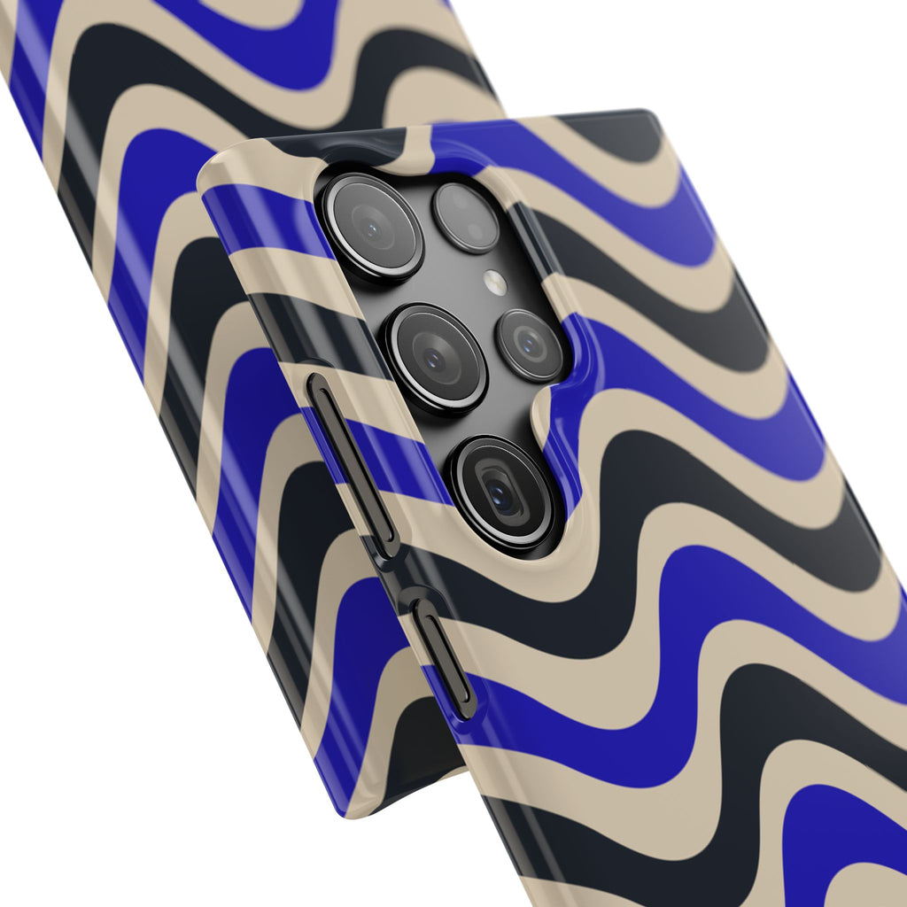 Black & Blue Waves Snap Case