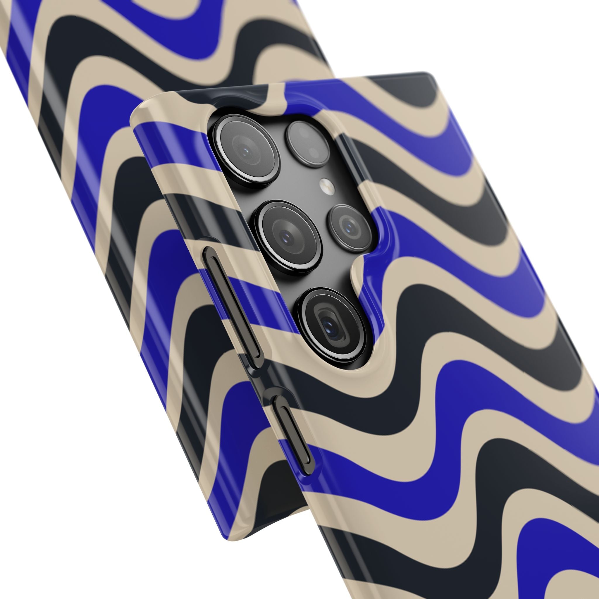 Black & Blue Waves Snap Case