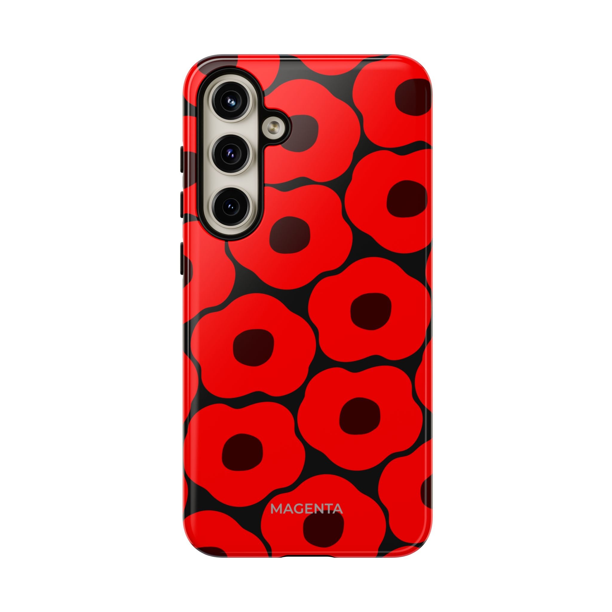 Red Poppy On Black Tough Case