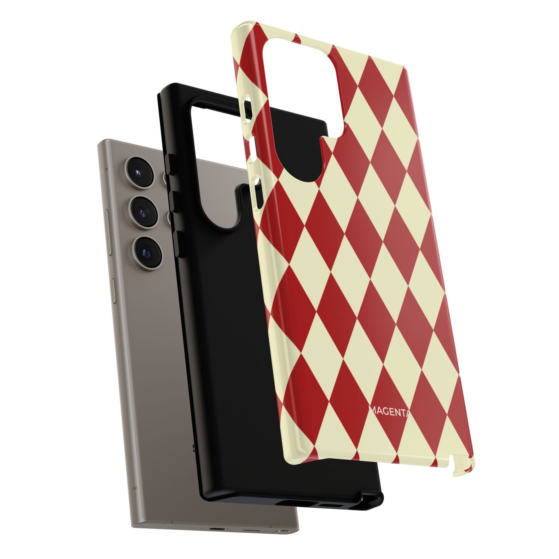 Maroon & Cream Geometric Tough Case
