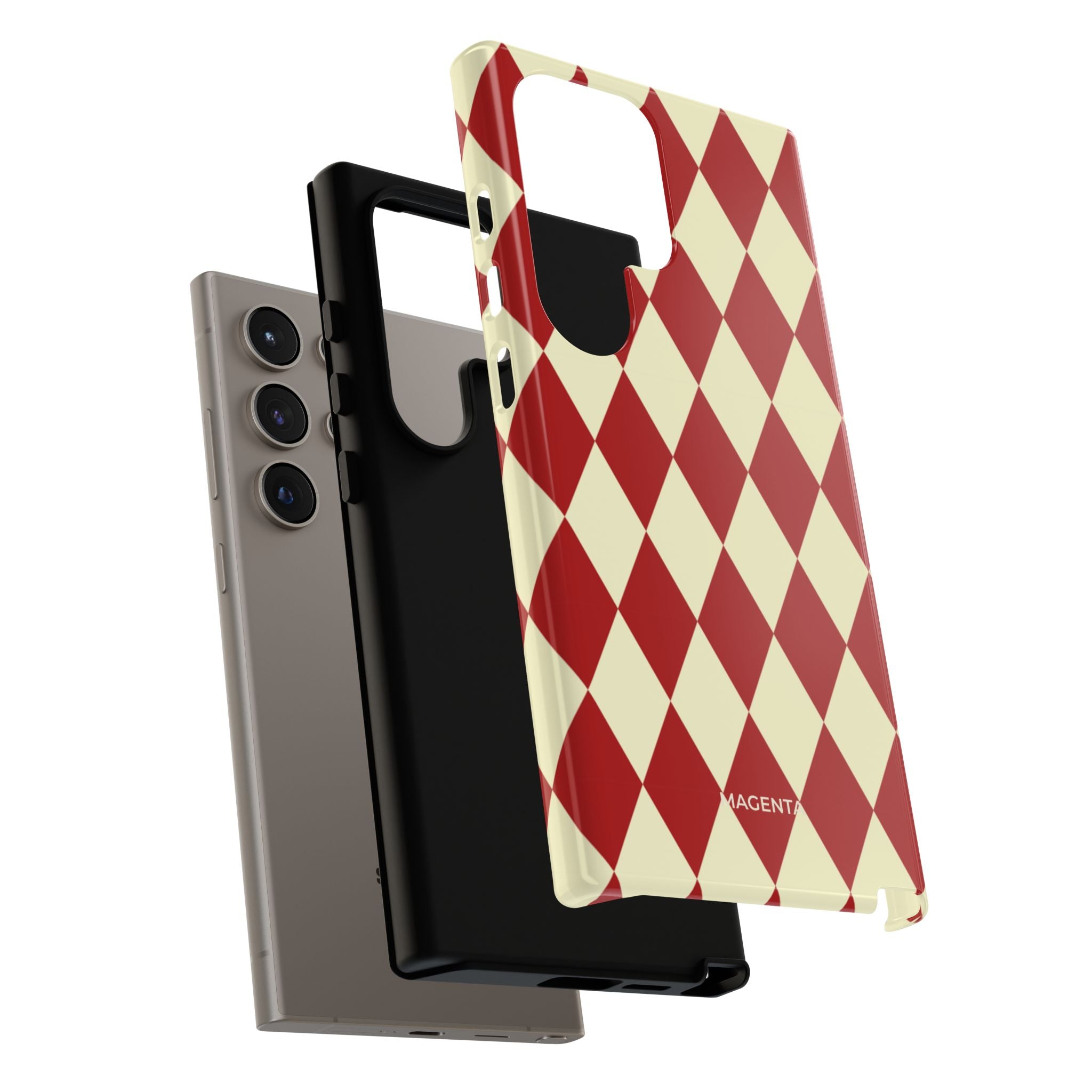 Maroon & Cream Geometric Tough Case