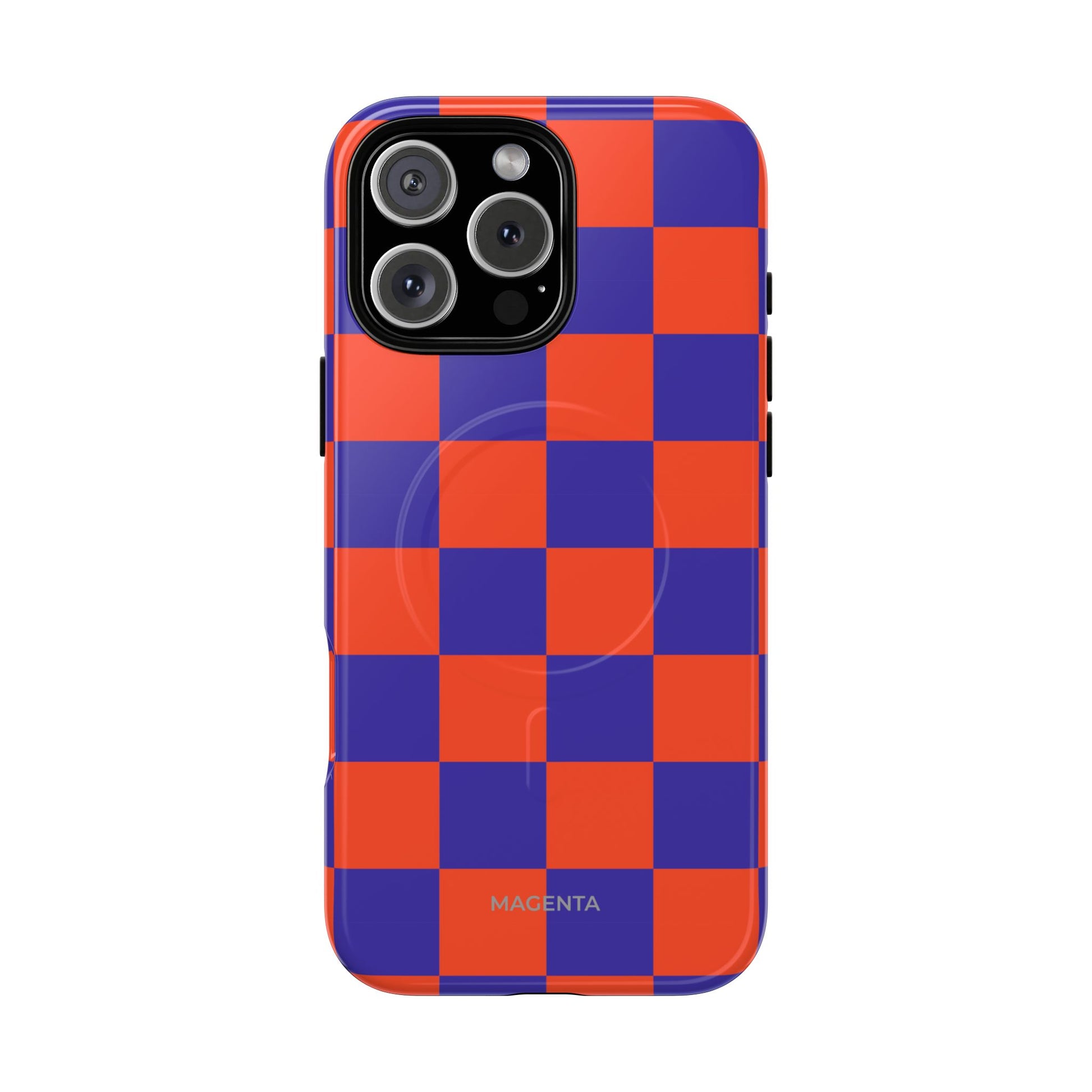 Blue & Orange Checkmate Tough Mag Case