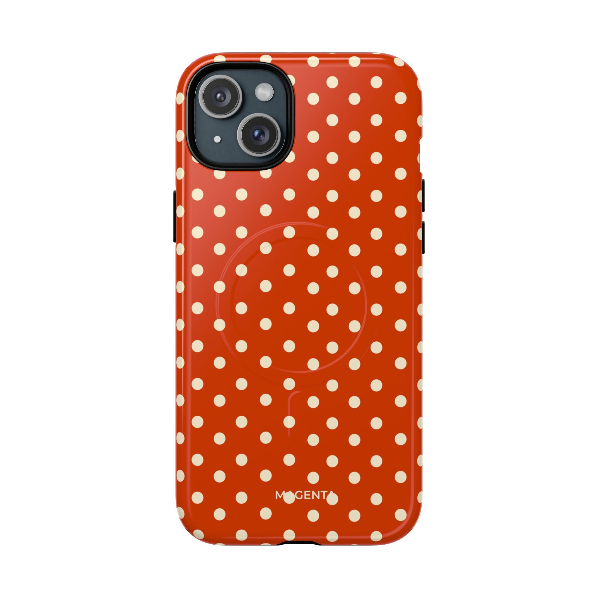 Cream On Dark Orange Red Tough Magnetic Case