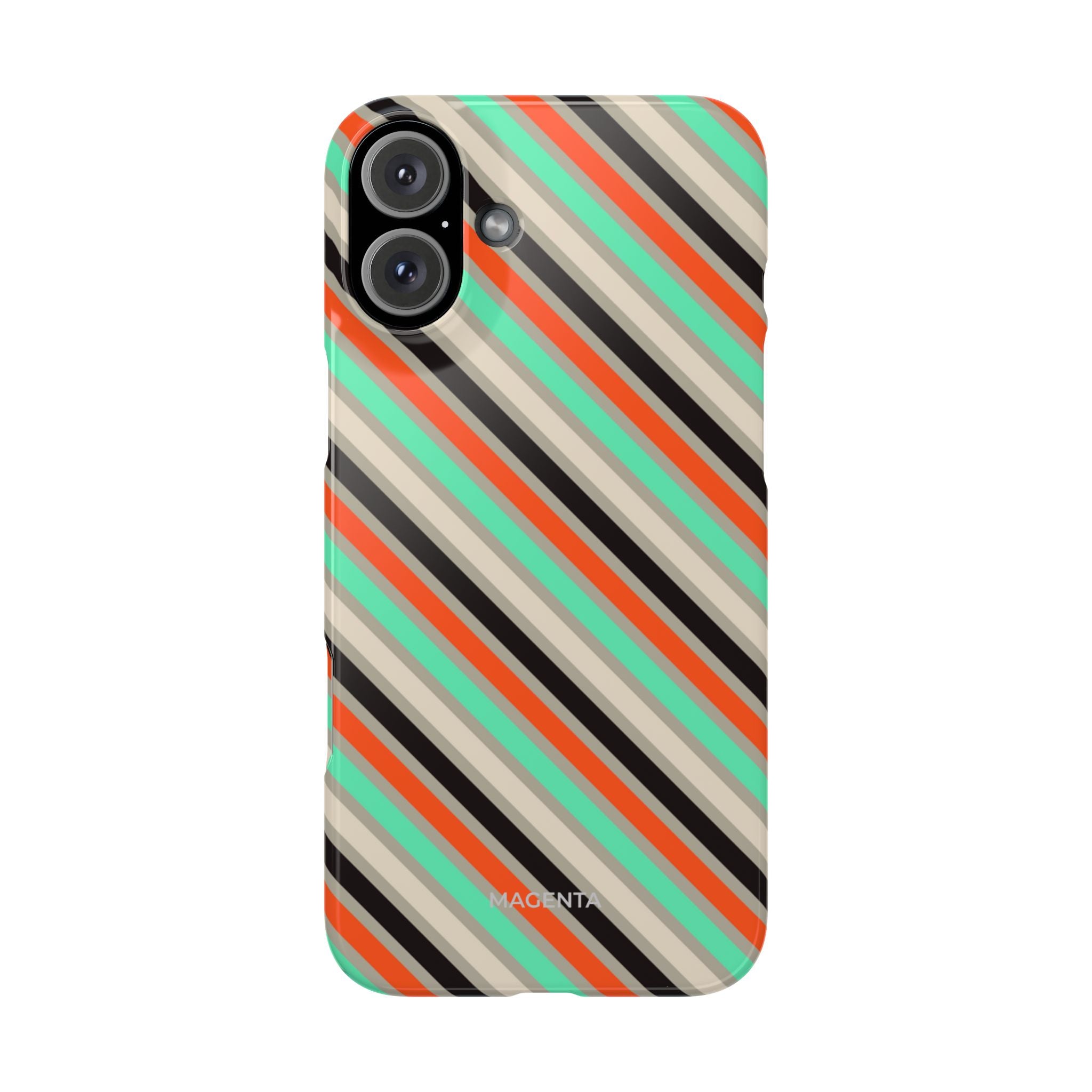 Mint-Coral Stripes Snap Case