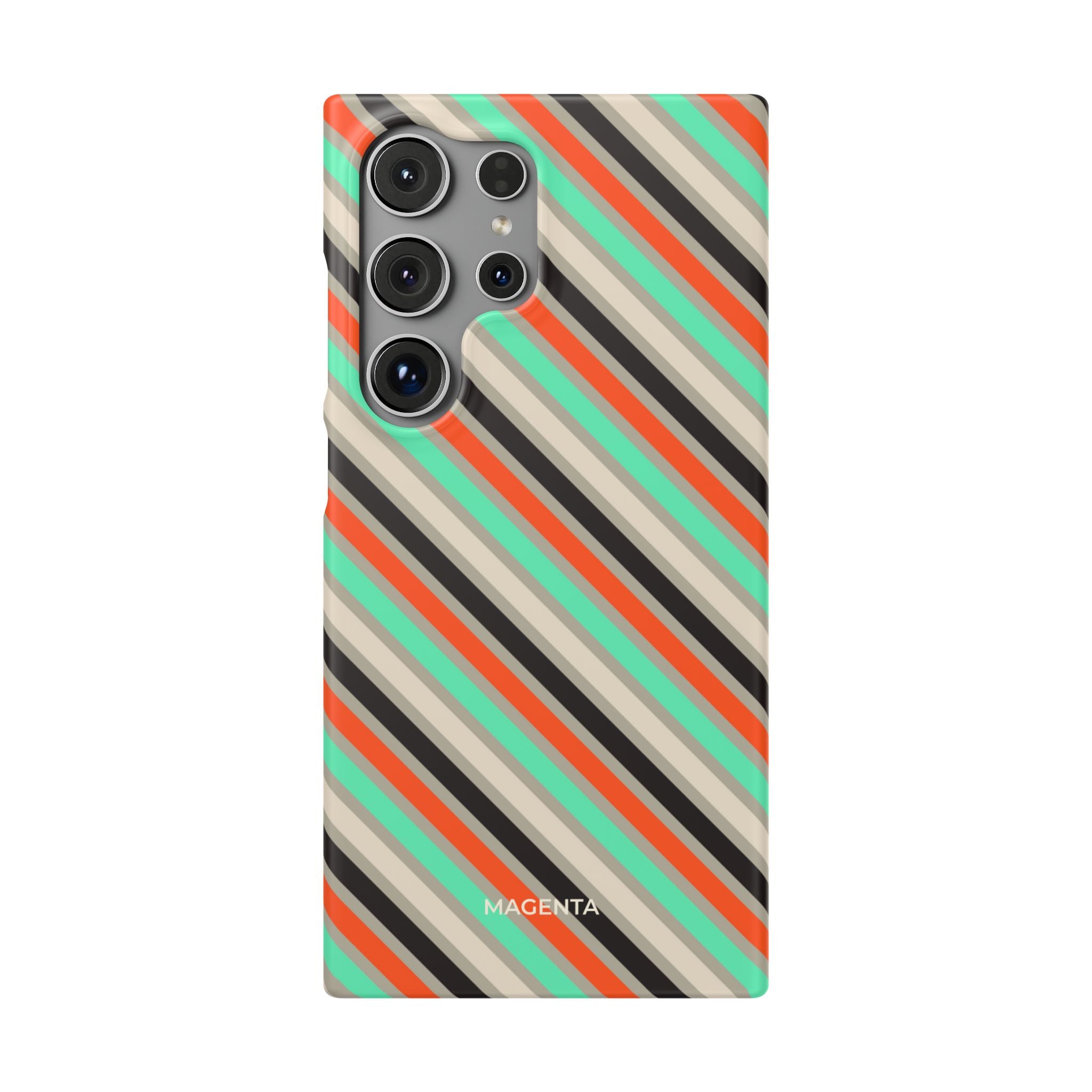 Mint Orange Stripes Snap Case