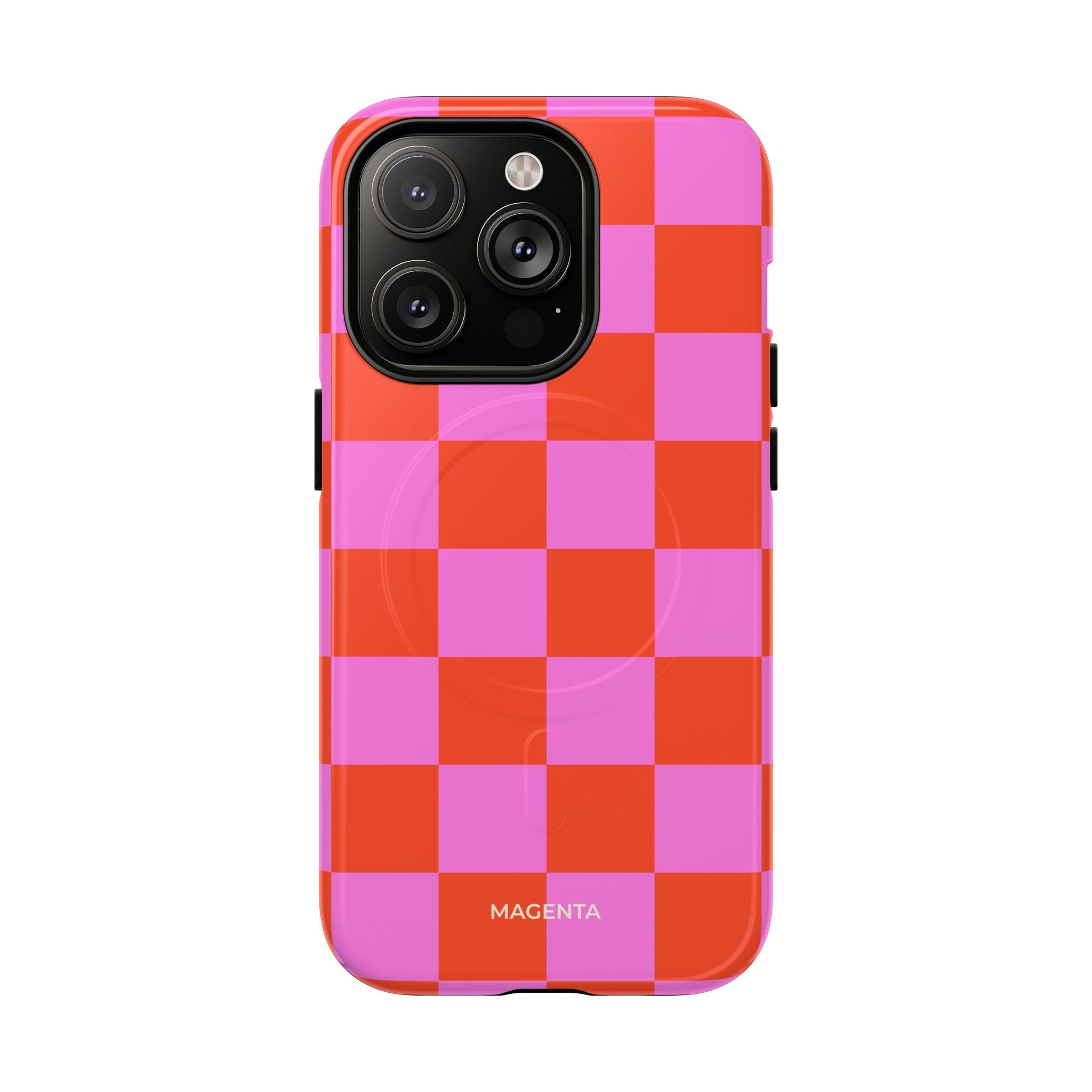 Pink & Orange Checkmate Tough Mag Case