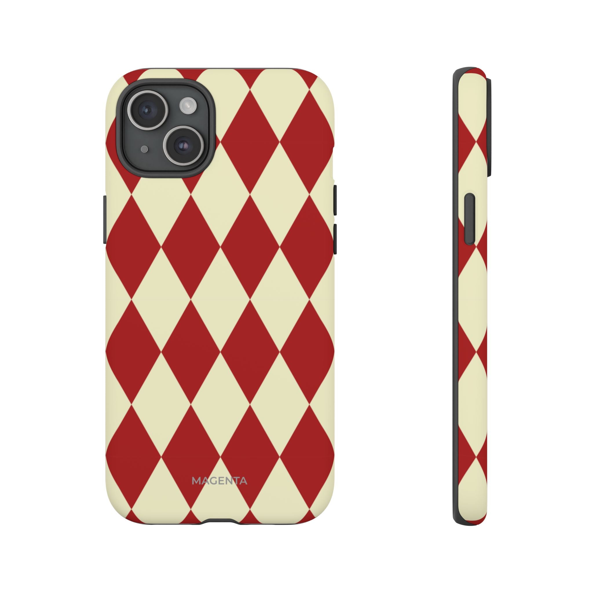 Maroon & Cream Geometric Tough Case