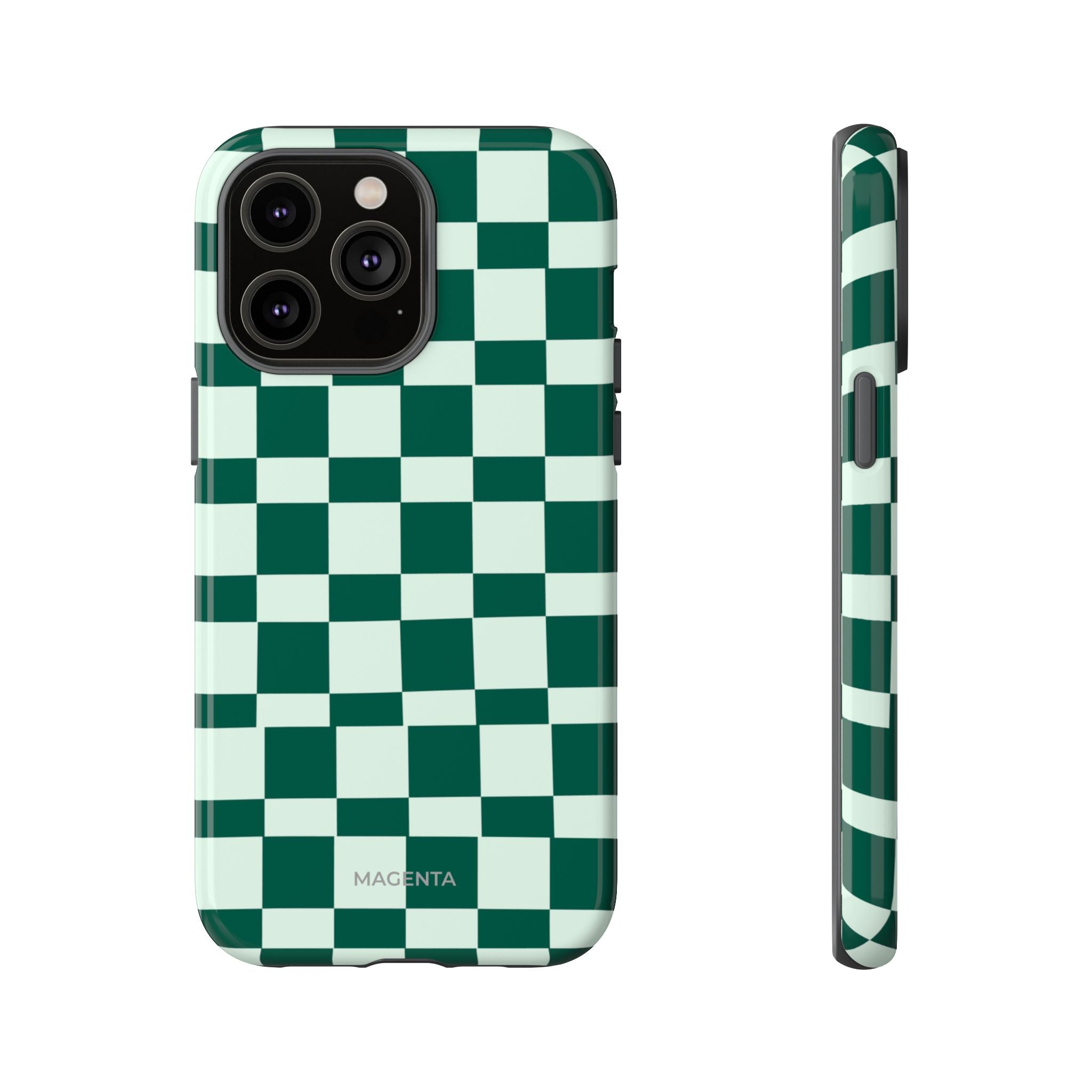 Deep Green Check Tough Case