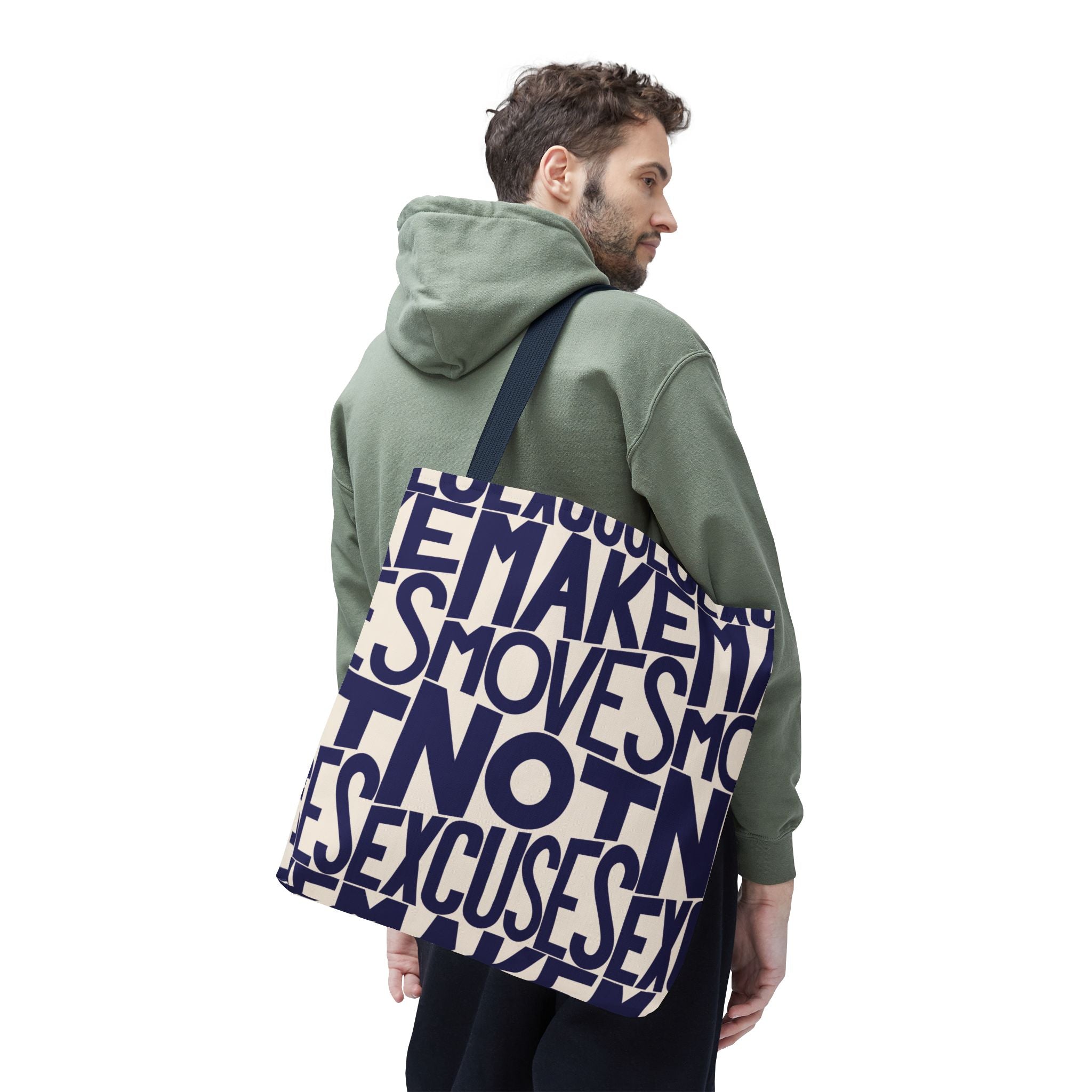 Make Moves, Not Excuses Eco-Friendly Shopping Bag - Navy