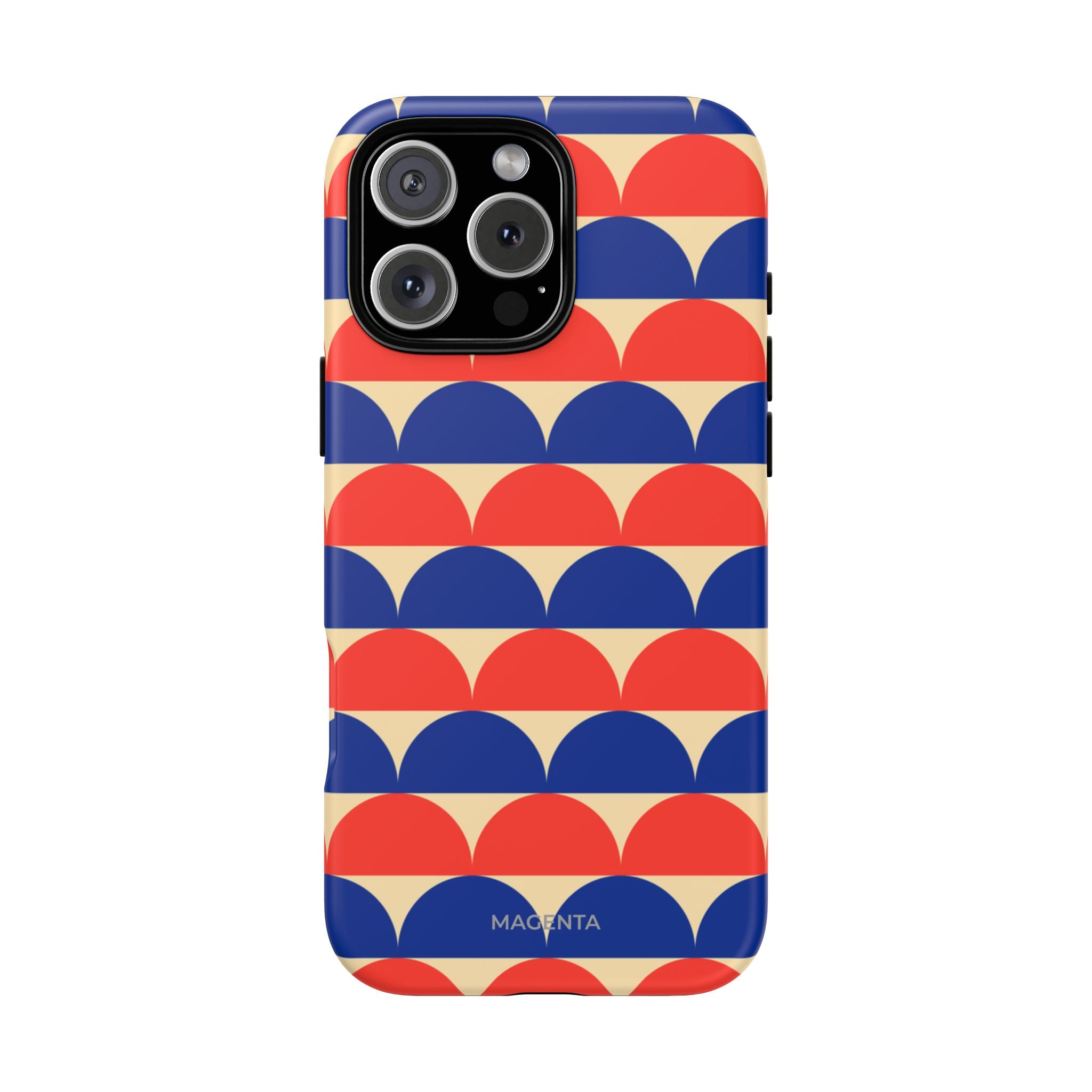 Half-Circles Blue-Red on Cream Tough Case