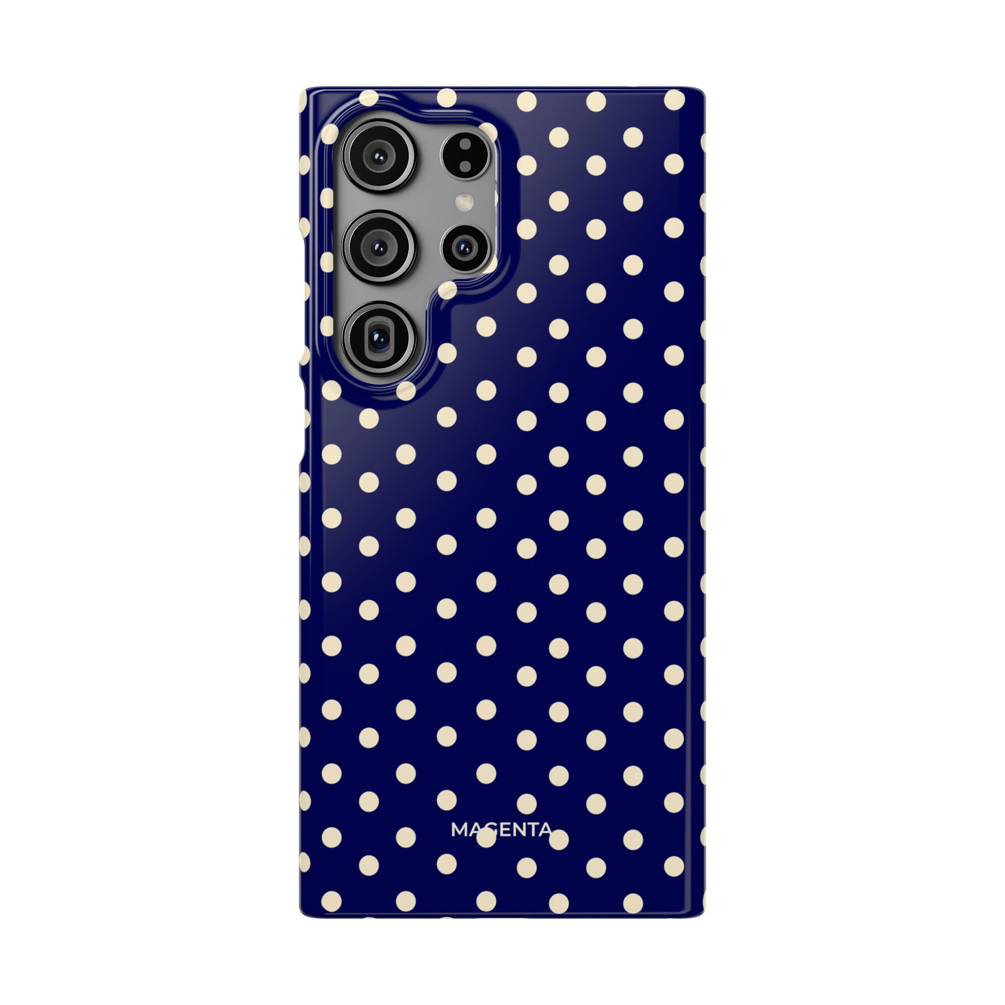 Cream On Navy Polka Dot Snap Case