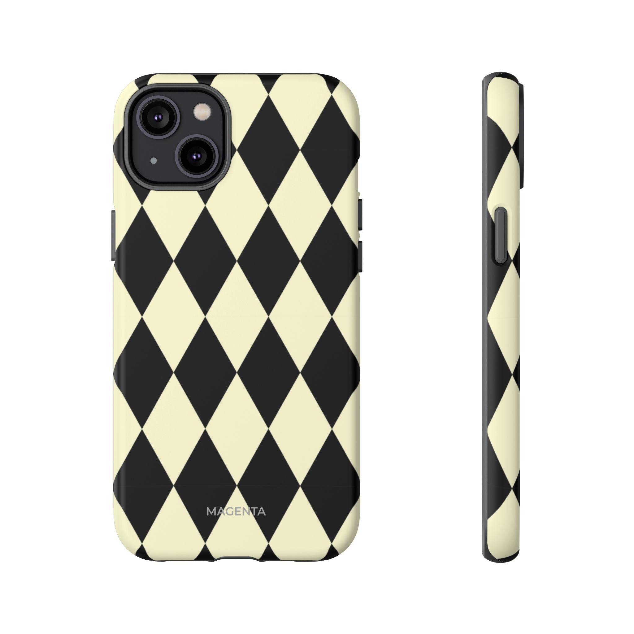 Black & Cream Geometric Tough Case