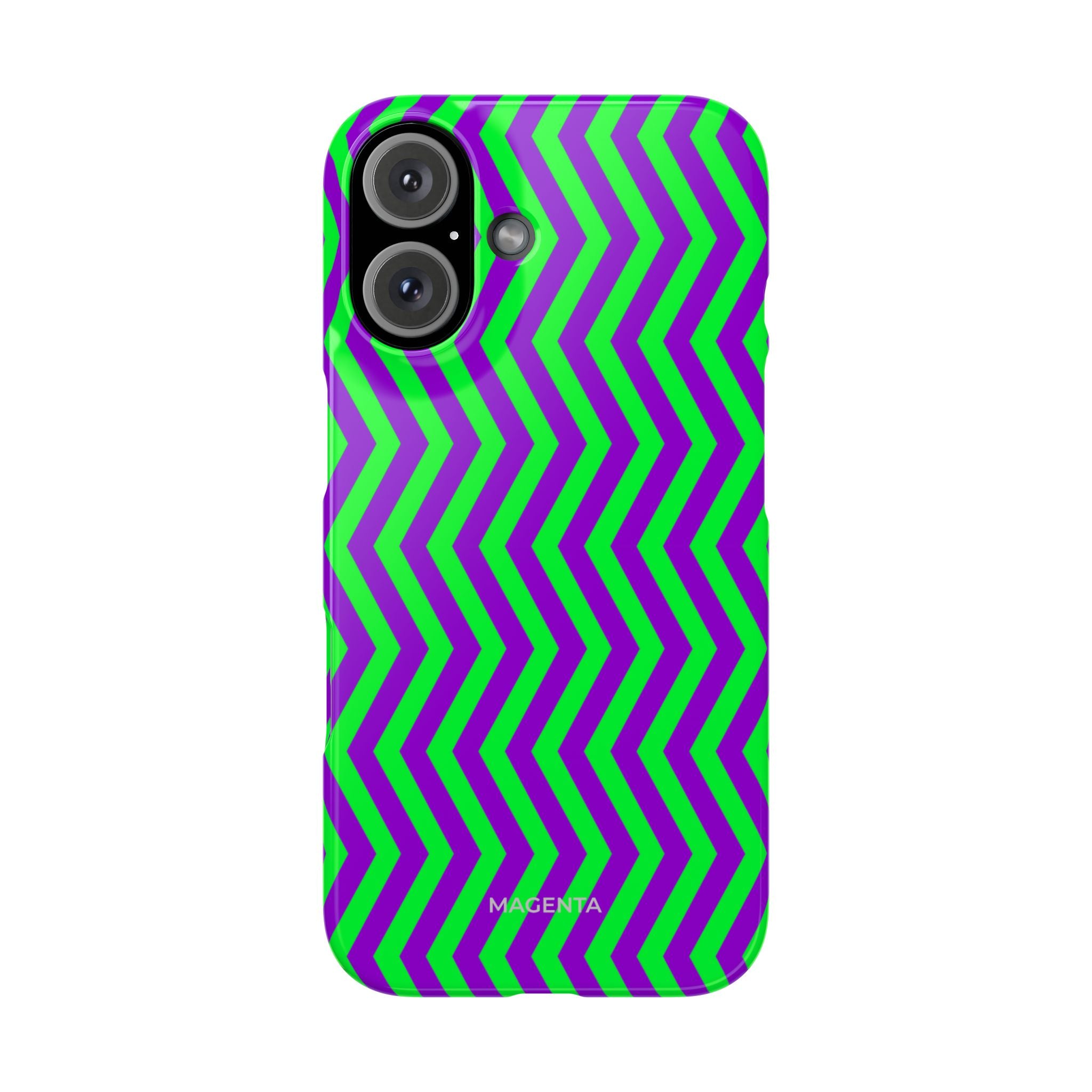 Green Purple Chevron Snap Case