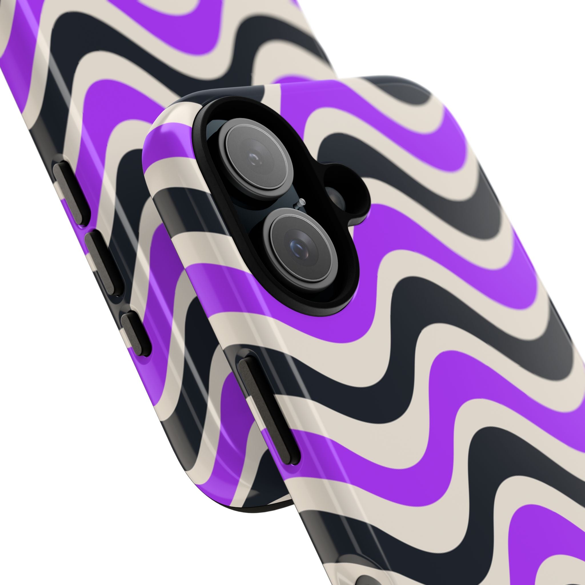 Purple Black Waves Tough Case