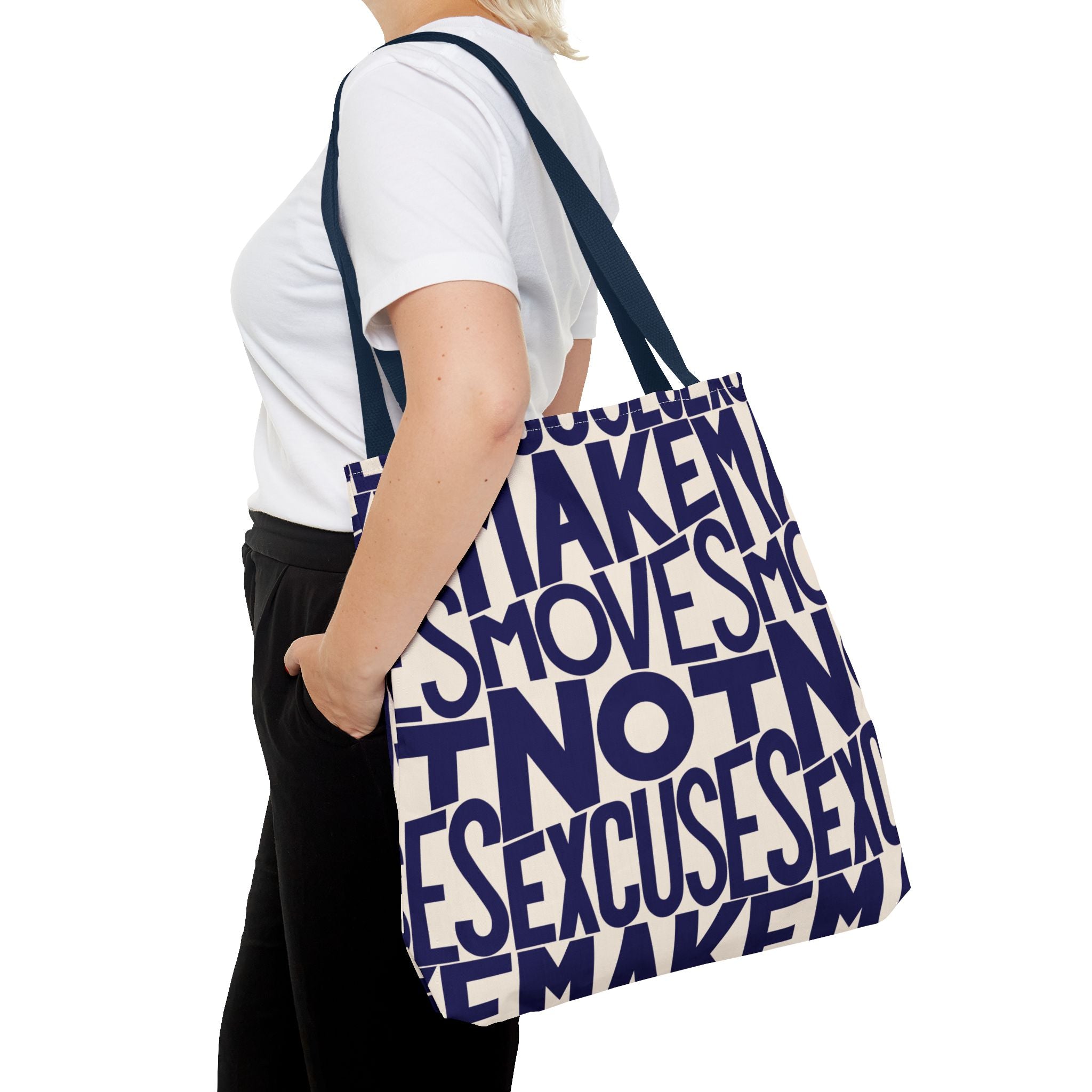 Make Moves, Not Excuses Eco-Friendly Shopping Bag - Navy