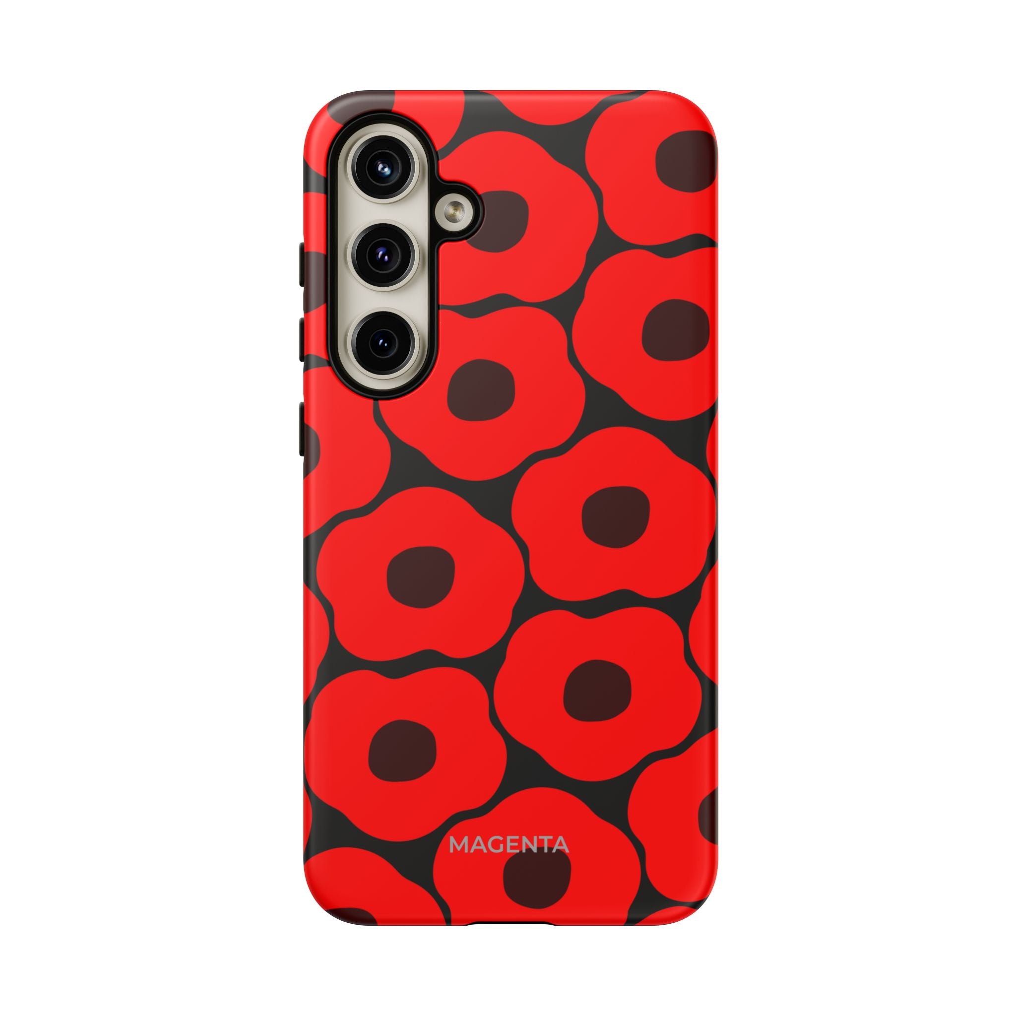 Red Poppy On Black Tough Case