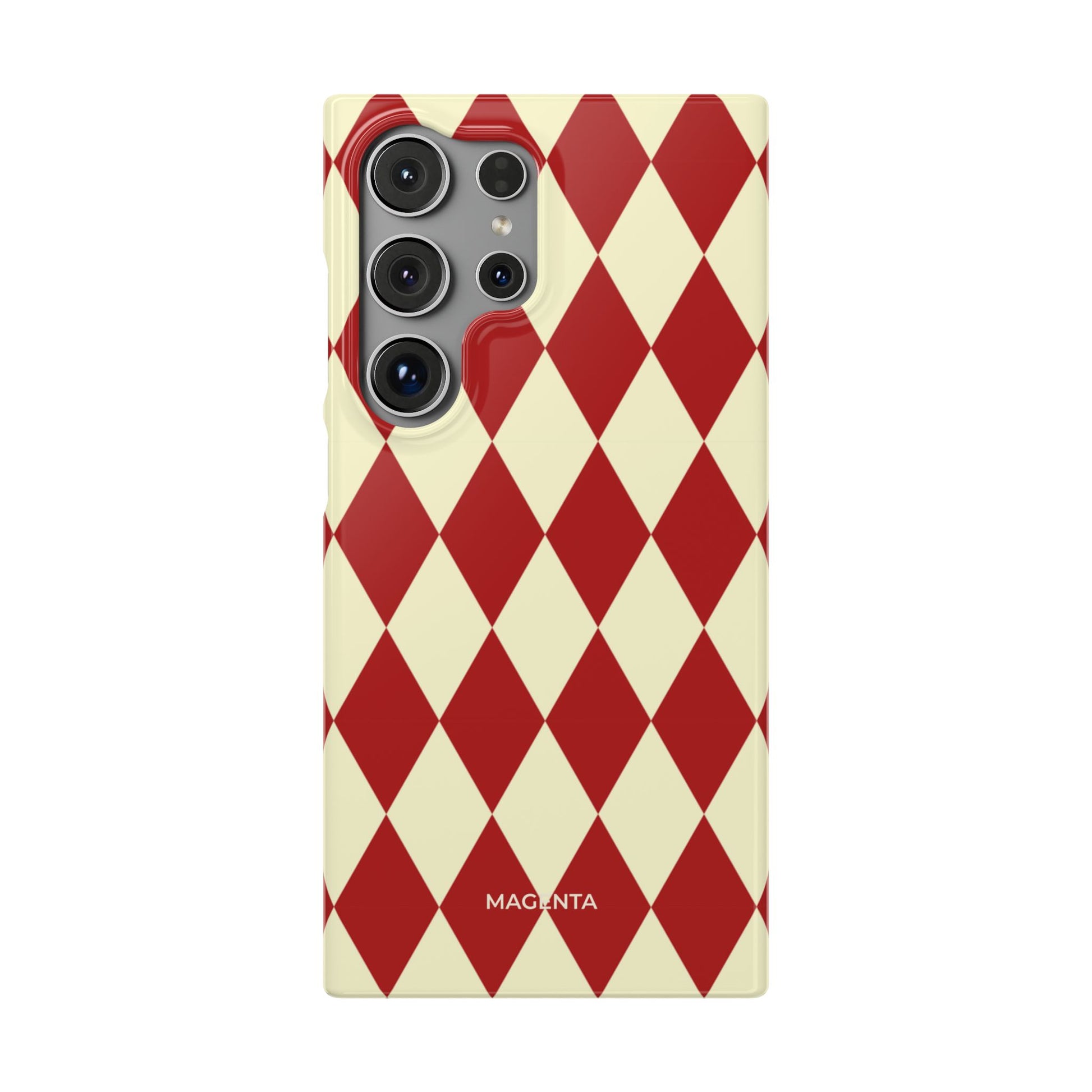 Maroon & Cream Geometric Snap Case