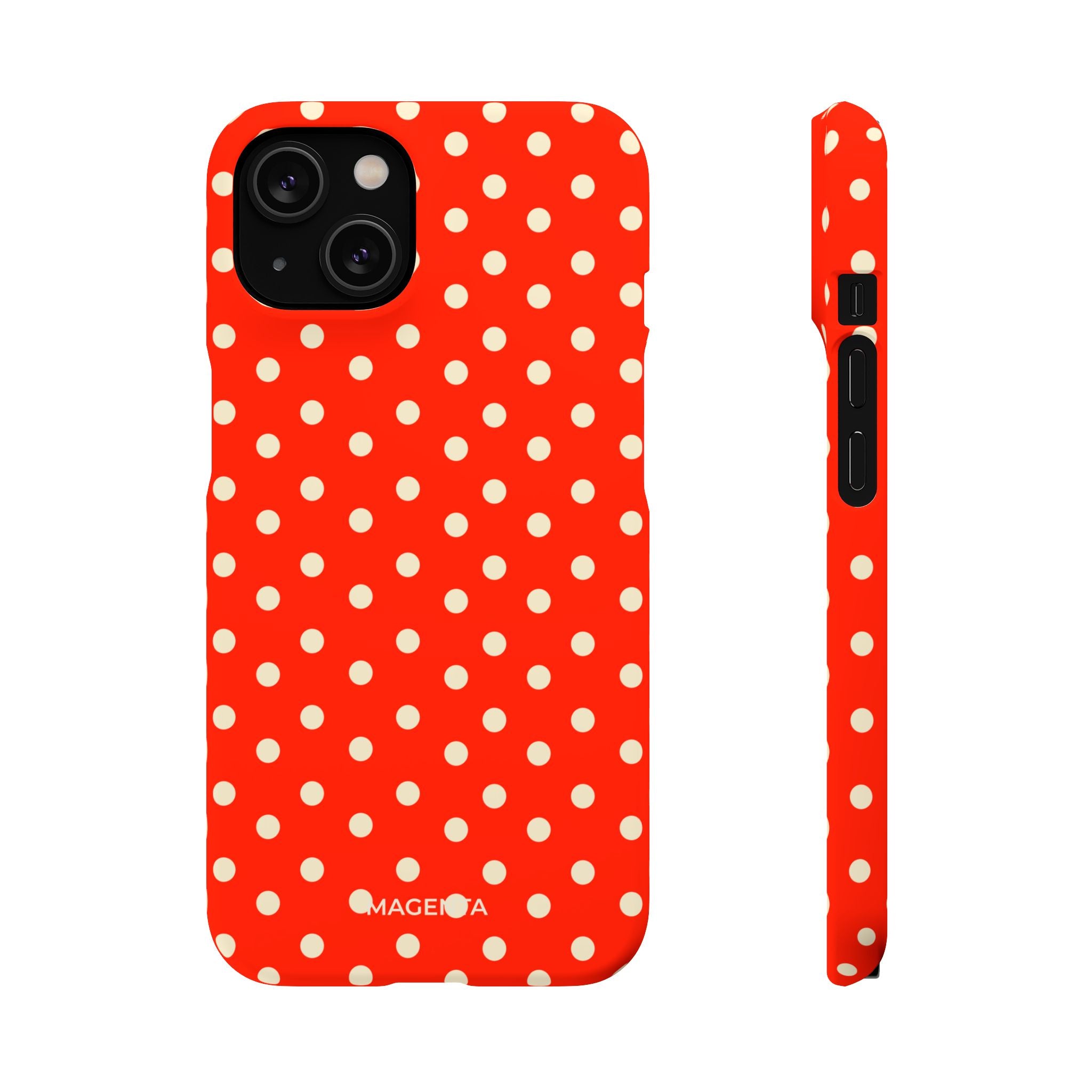 Cream on Scarlet Polka Dot Snap Case