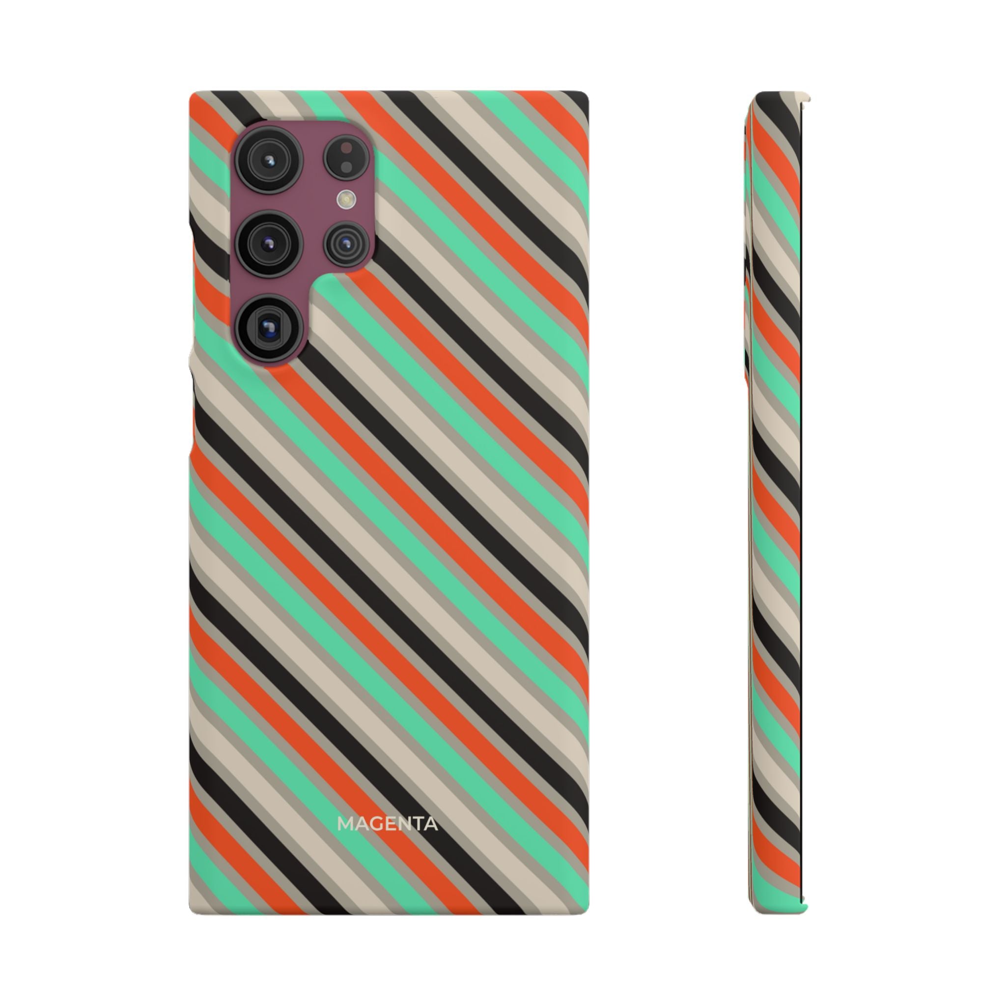 Mint Orange Stripes Snap Case