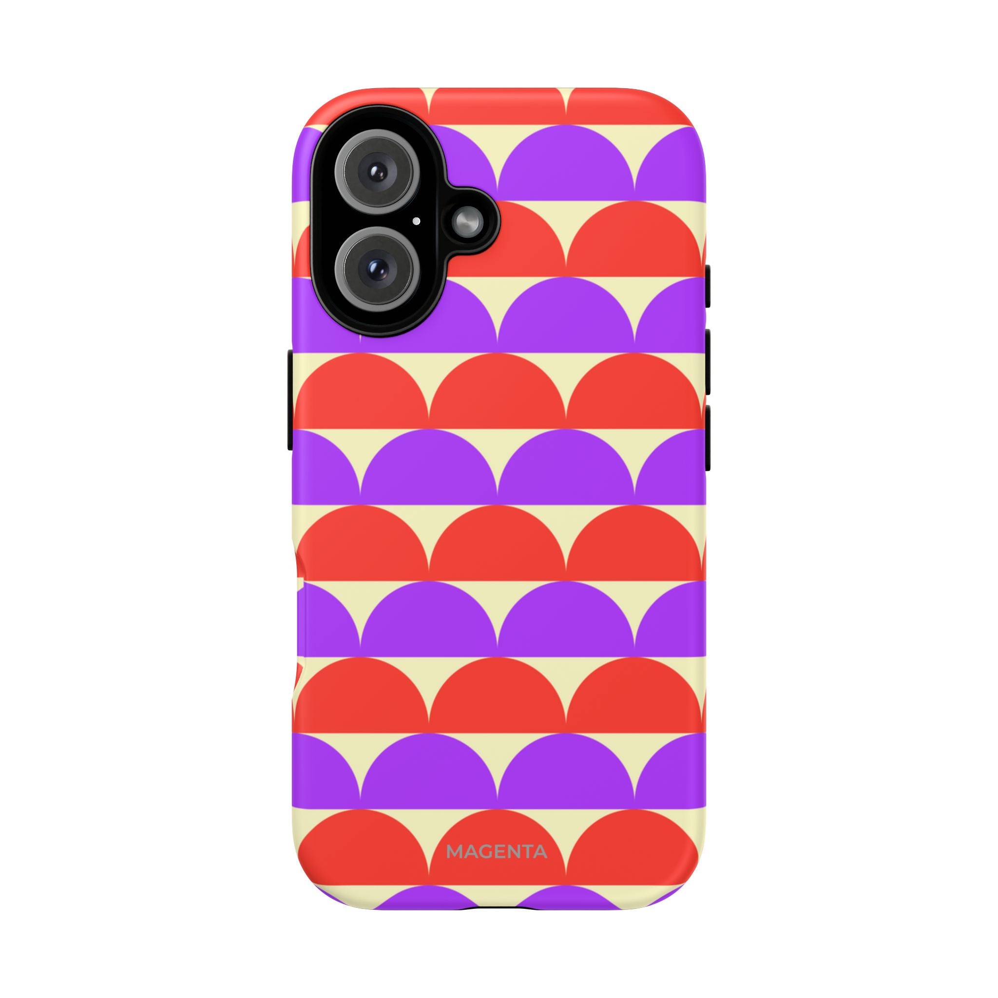Half-Circles Purple-Red on Cream Tough Case
