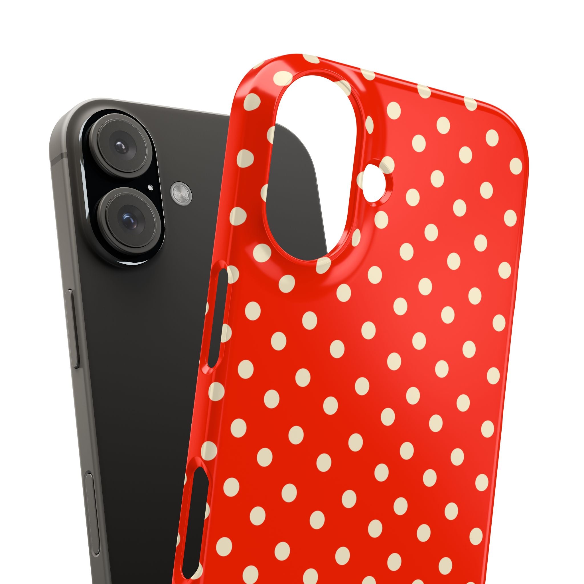 Cream on Scarlet Polka Dot Snap Case