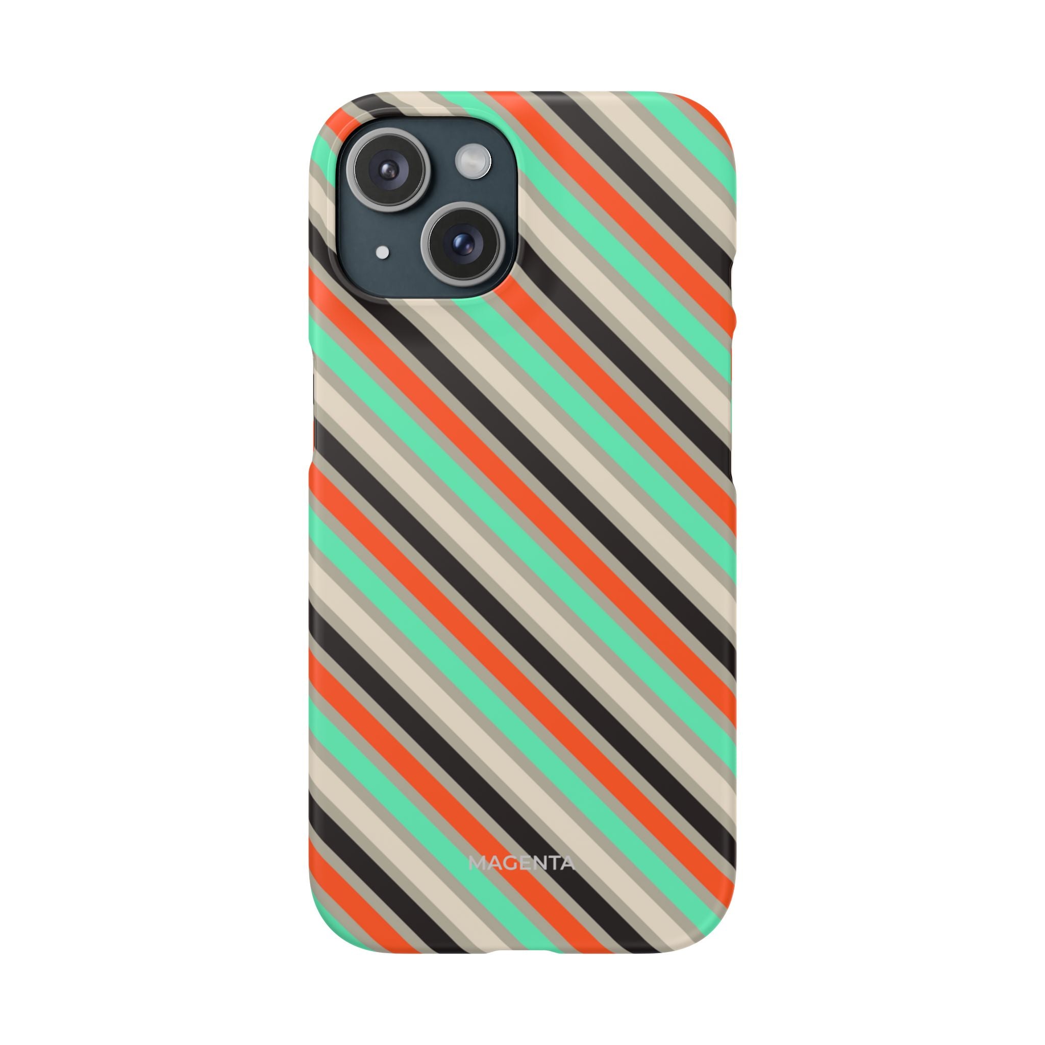Mint-Coral Stripes Snap Case